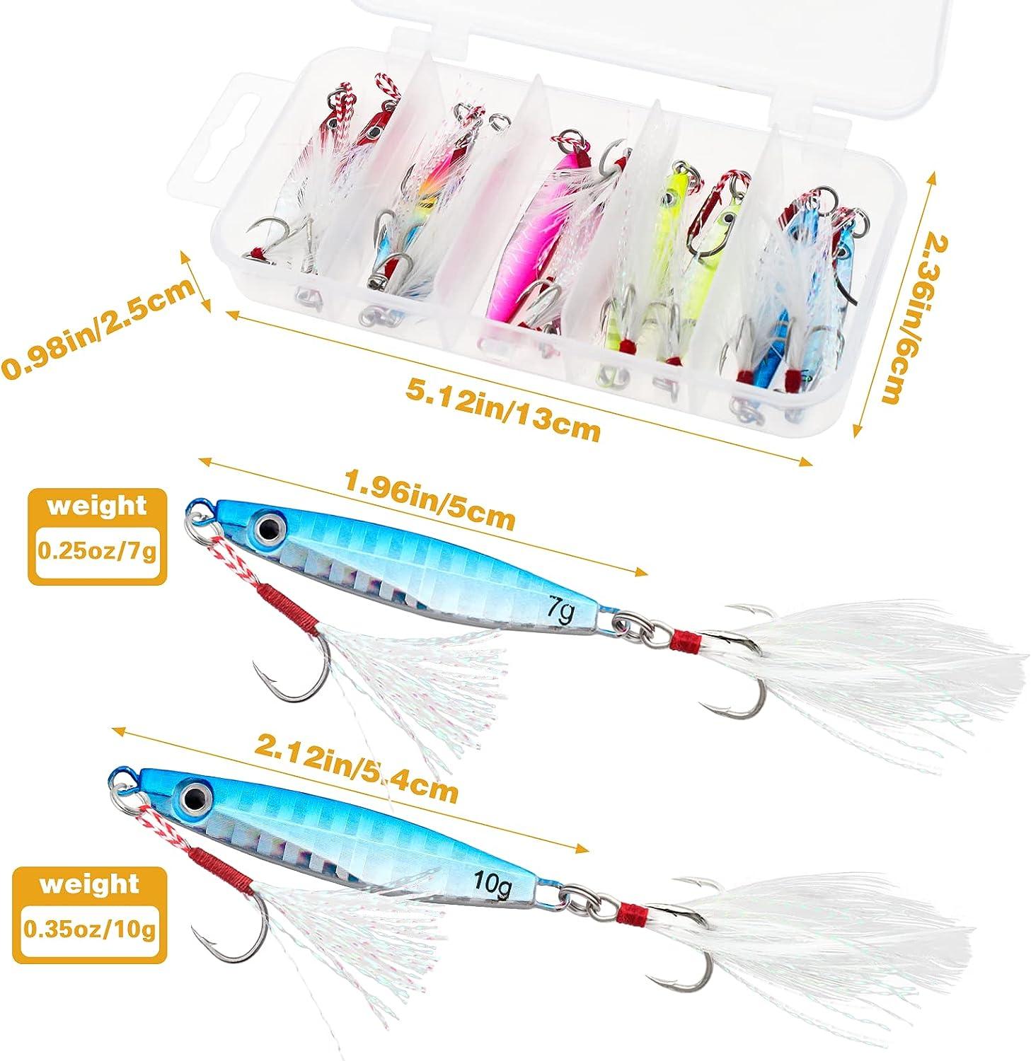 Fishing Jigs Metal Fishing Spoons Lures, Blade Bait Spinner Long Casting  Jigging Spoon Lure Vertical Hard VIB Swimbait for Walleye Bass Trout  Freshwater & Saltwater A-10pcs 0.25oz & 0.35oz