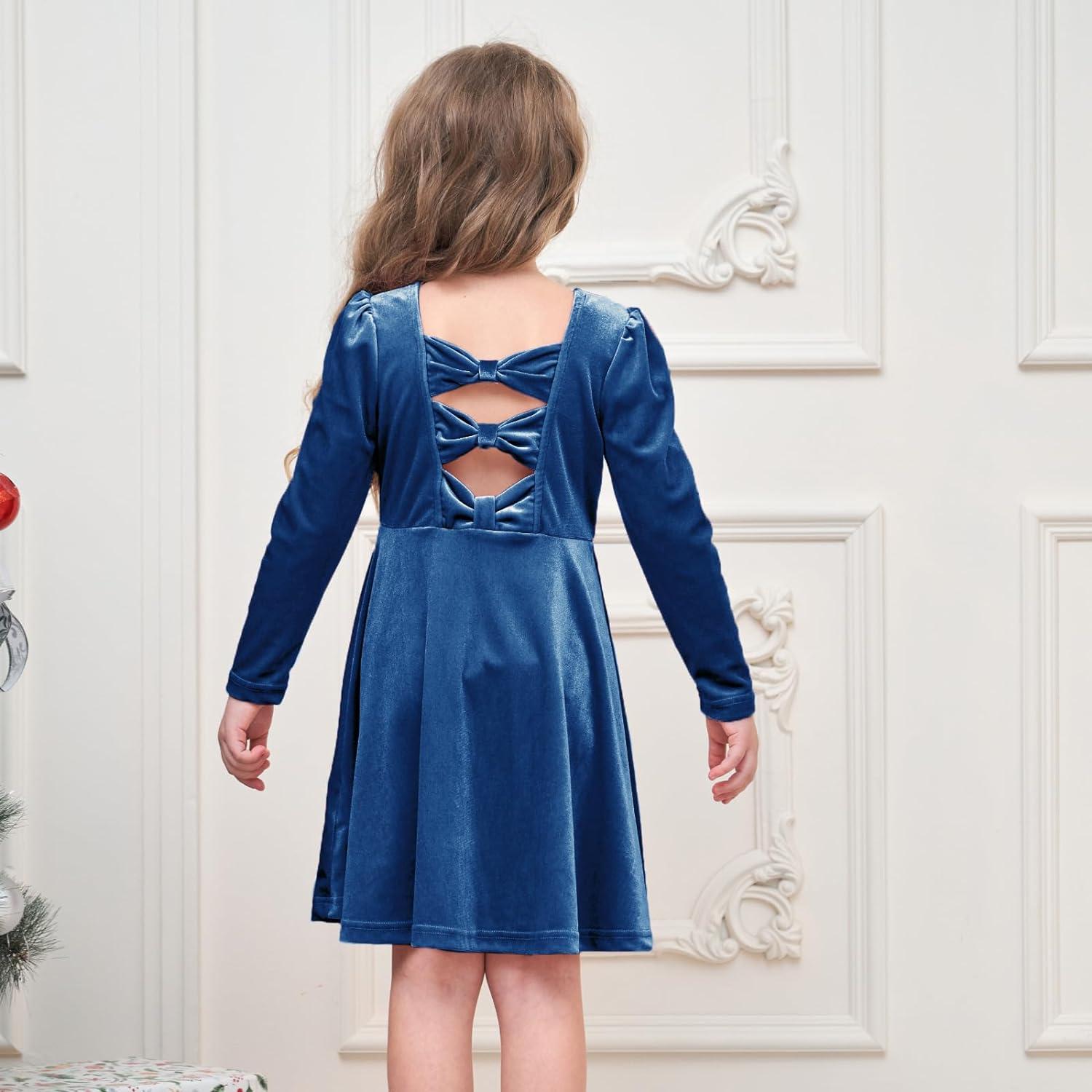 Miipat Baby Girls Velvet Dress - Toddler Girl Long Sleeve Princess Dress -  3-4 Years Blue | Buy Now with Express International Delivery | GoSupps.com