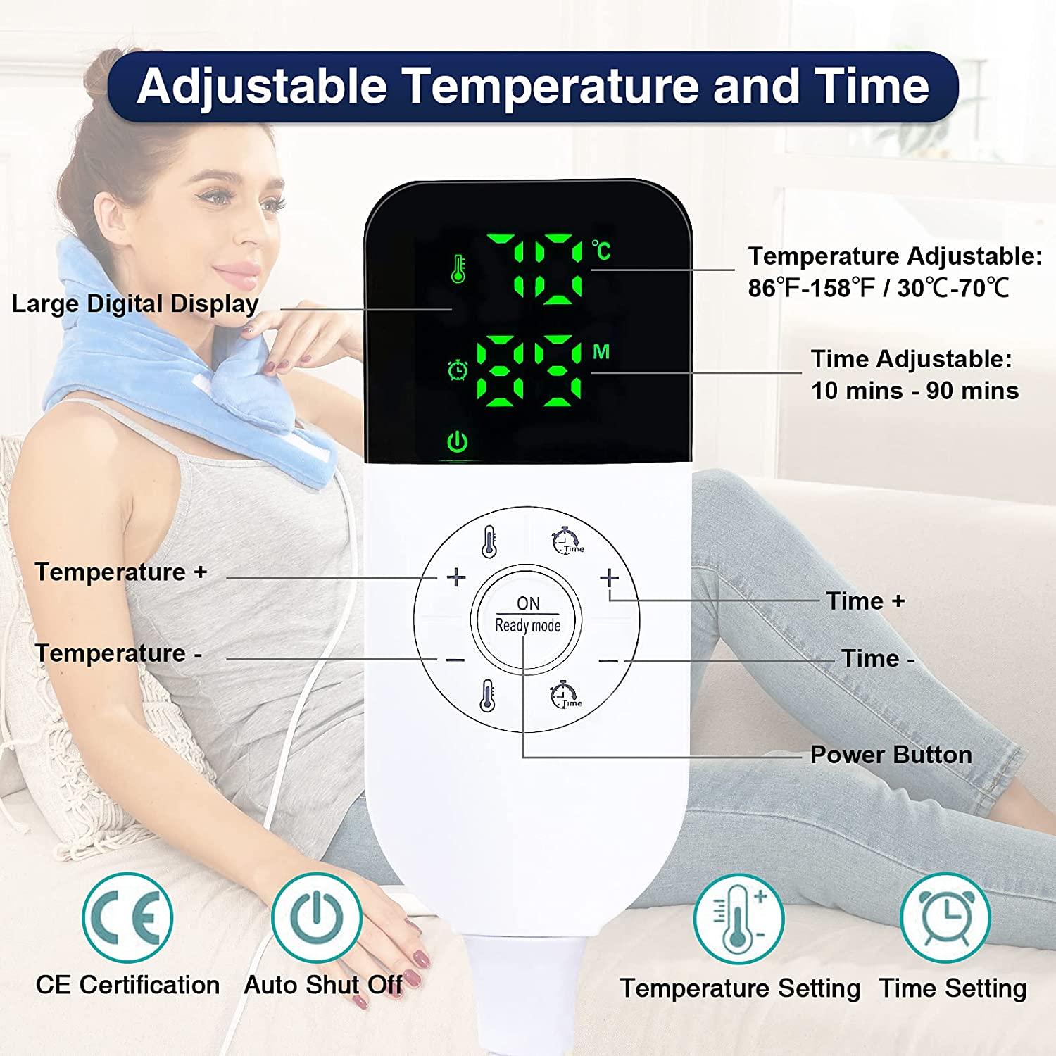 JOBYNA Heating Pad for Neck, HandsFree Electric Heated Neck Wrap for