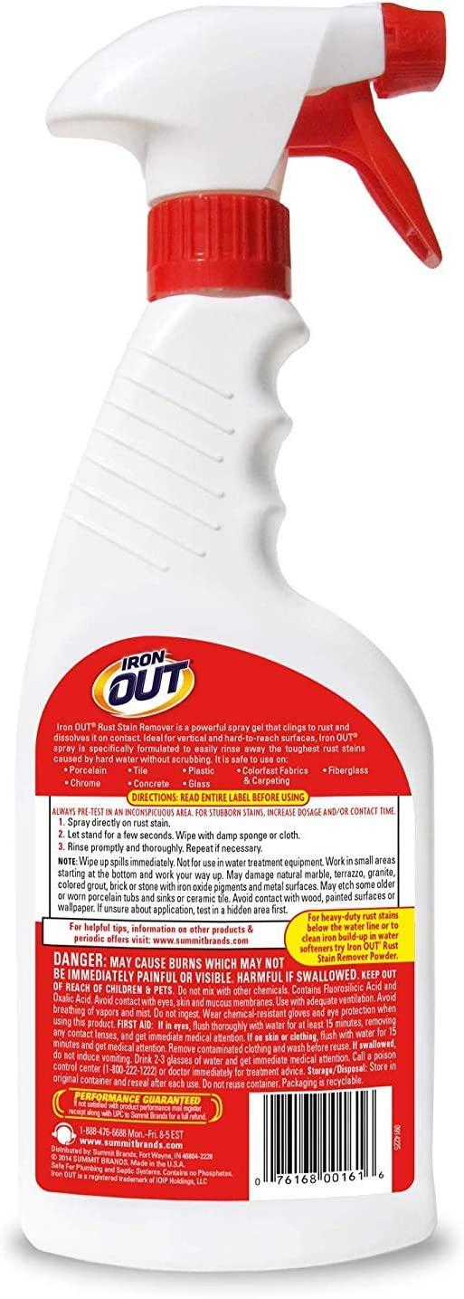 Iron Out Rust Stain Remover Spray Gel, 16 Fl. Oz. Bottle 2 Pack, n/a 16