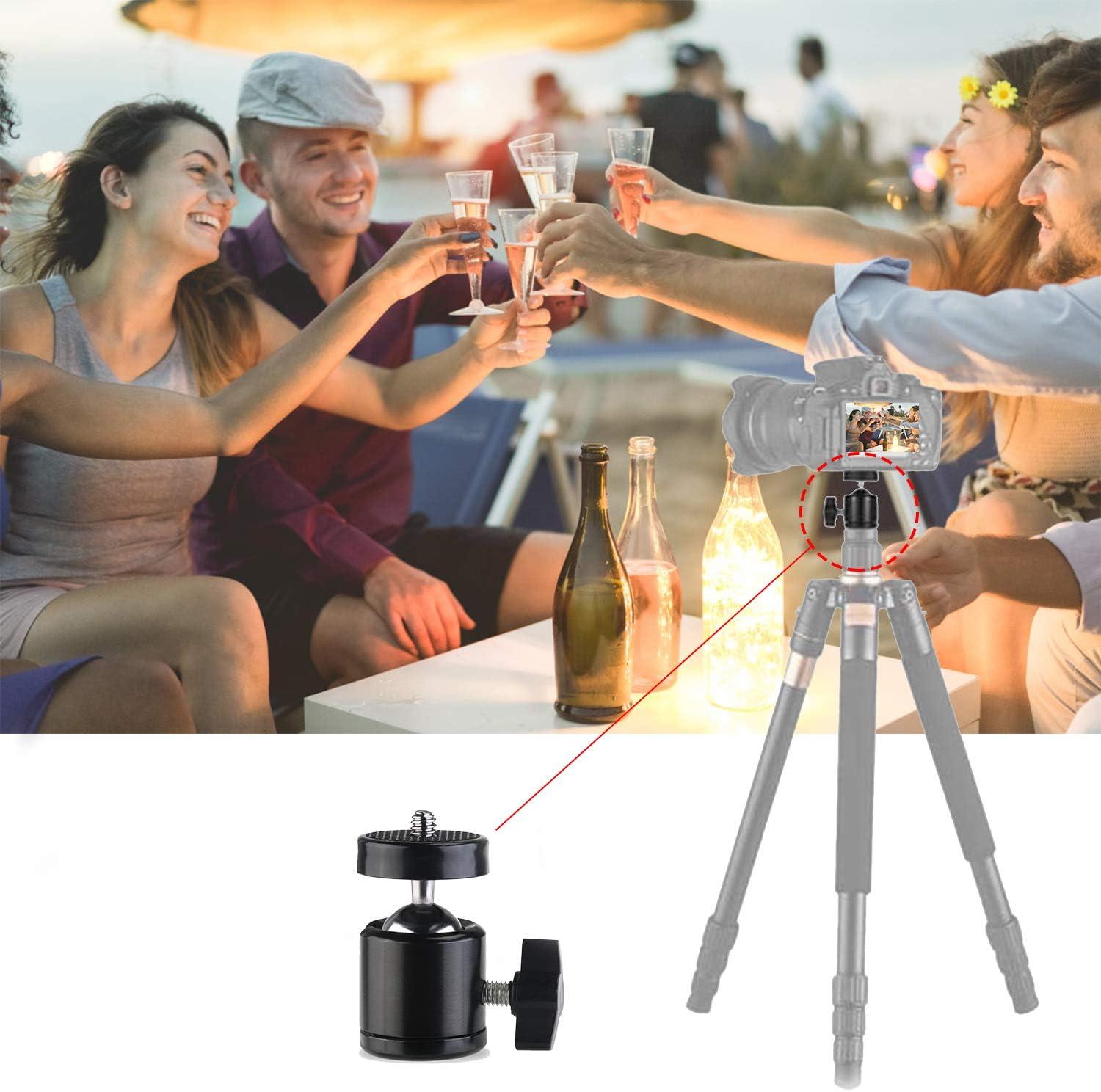 1 st Mini Swivel Ball Head Statief Hoofd 360 Graden Roterende Mount Base Adapter met Universele 1/4 Inch Schroef Mounts voor DSLR ILDC Camera DV Statief Monopod Licht Stand