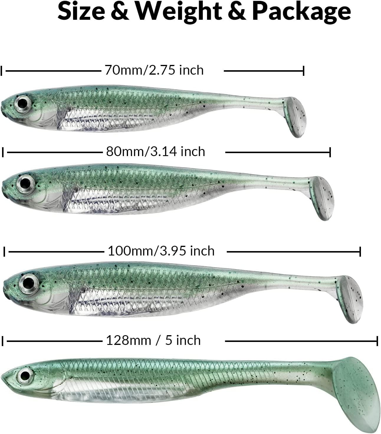 QualyQualy Soft Plastic Fishing Lures Paddle Tail Swimbaits for