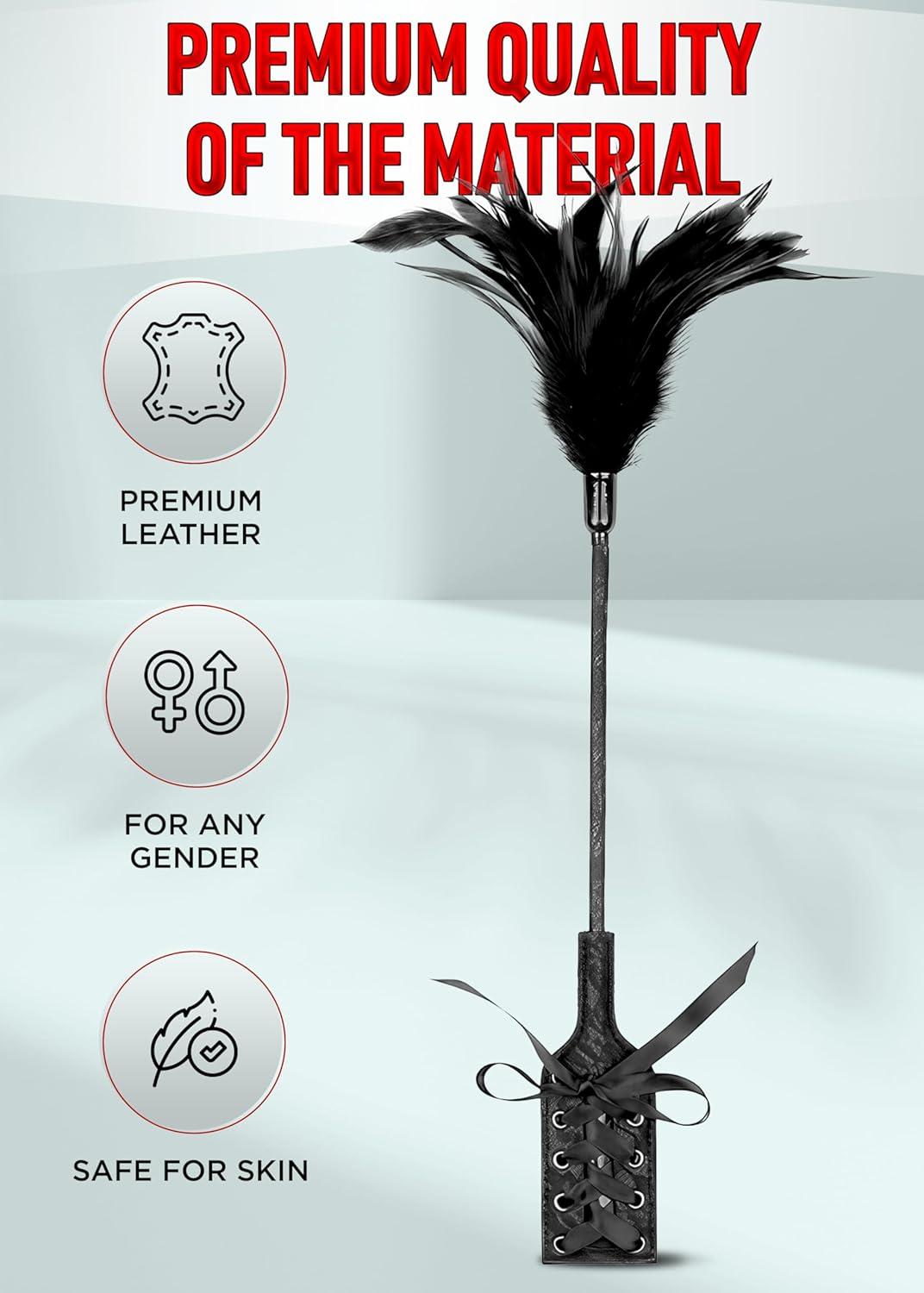 Sex Toys Couple BDSM Tool Feather Tickler For Sensual Play Premium Adult  Bondage Set Sex Feather Toy For Couples Bdsm Kit
