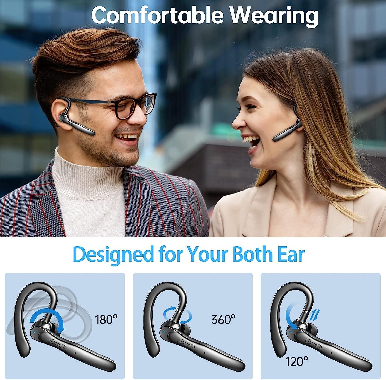 Bluetooth Headset Wireless Bluetooth Earpiece 5.3 Clear Call with 2 ENC  Microphone, 80Hrs Ultra Long Playtime Hands-Free Earbuds for  Driving/Business/Office, Compatible for IOS/Android Cellphone 2023 Bluetooth  5.3 Black