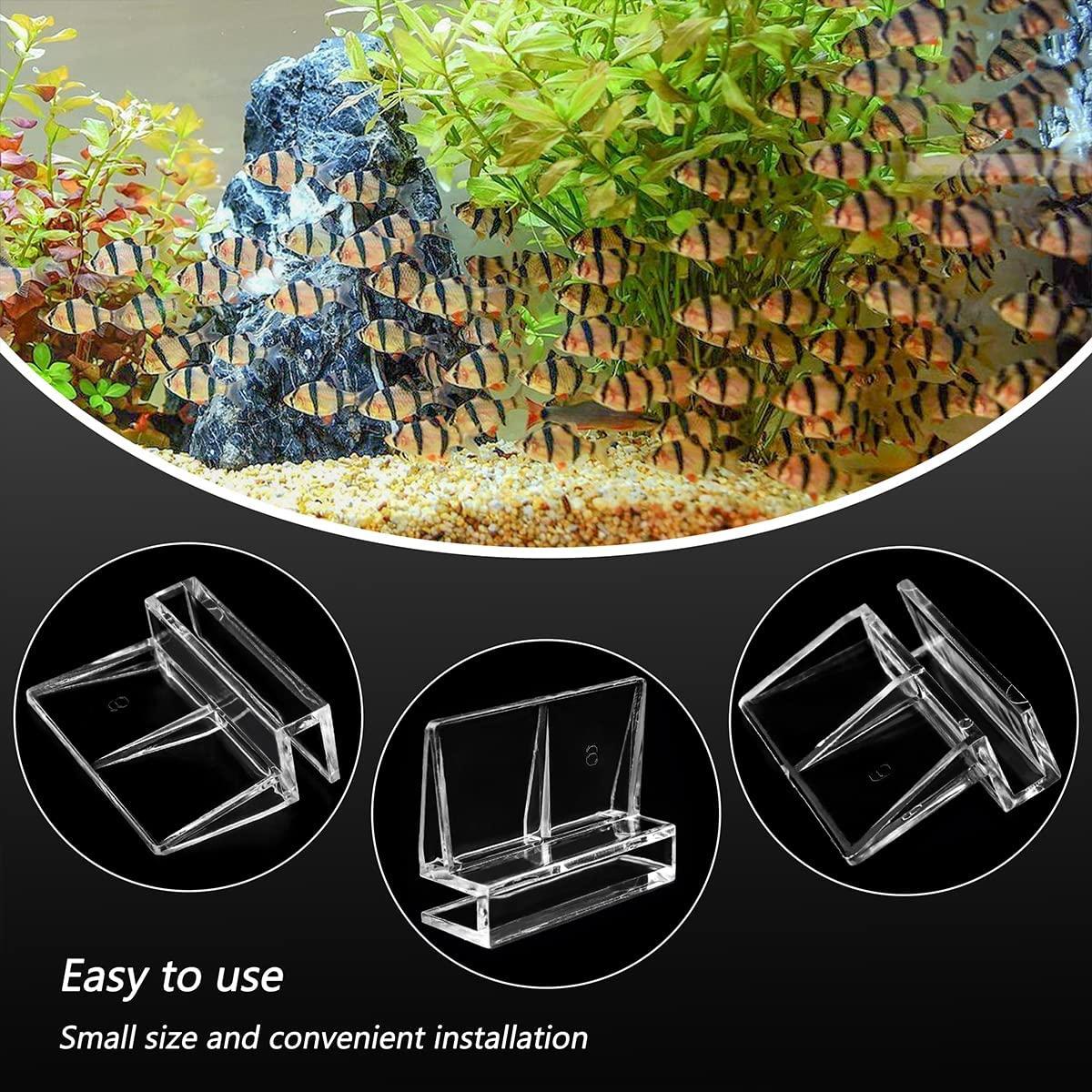 LEEFONE 16 PCS 6mm Acrylic Aquarium Cover Clip, Clear Fish Tank Glass
