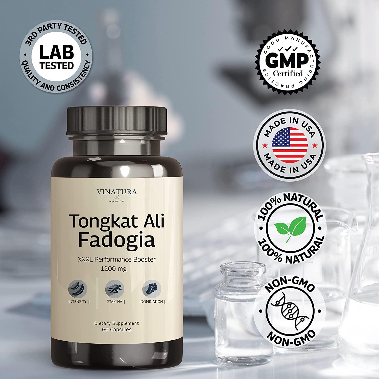 Fadogia Agrestis Tongkat Ali 1200mg Equivalent to 54,300mg Raw Per
