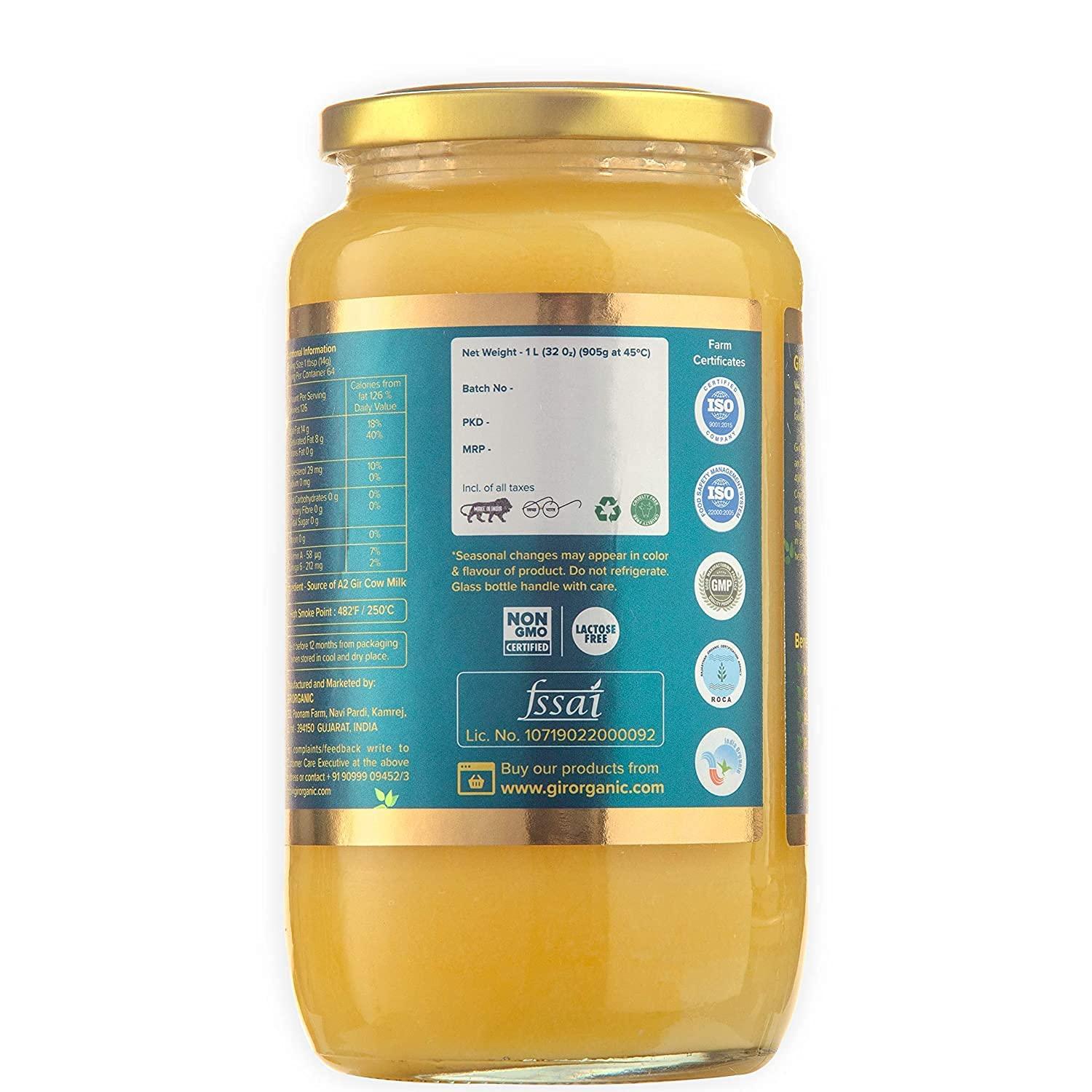 Organic Grass Fed A2 Ghee Clarified Butter from Unsalted