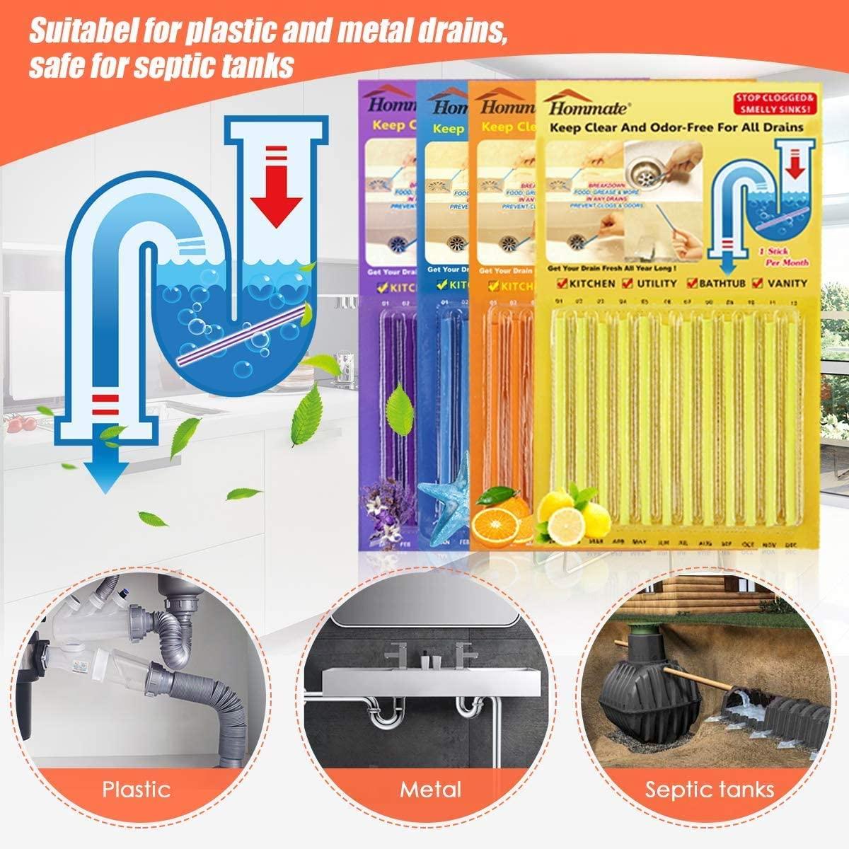 Drain Sticks Drain Stix Drainstix Drain Cleaner and Deodorizer Sticks