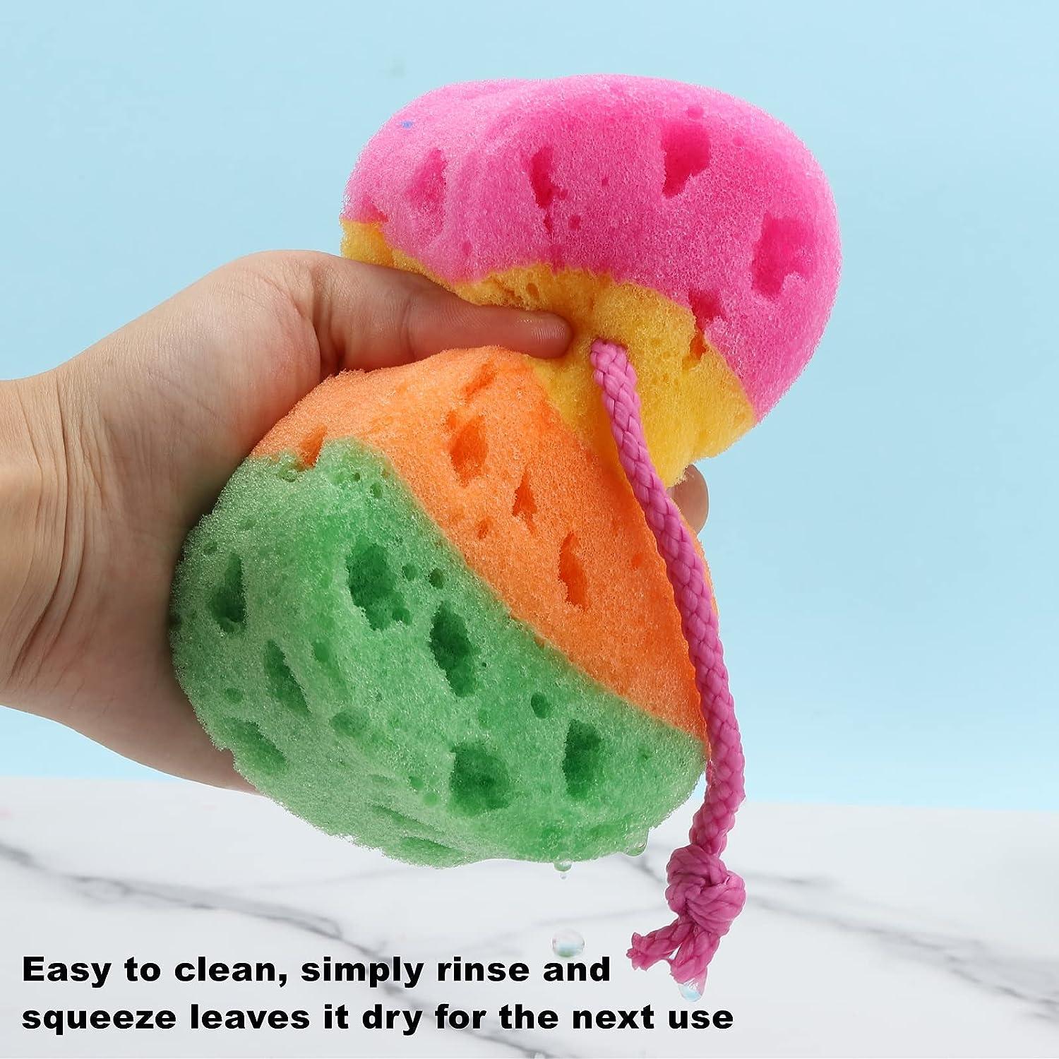 3 Pieces Exfoliating Bath Sponge Body Sponges Shower Loofah Soft Bathing Pouf Foam Lufa Body