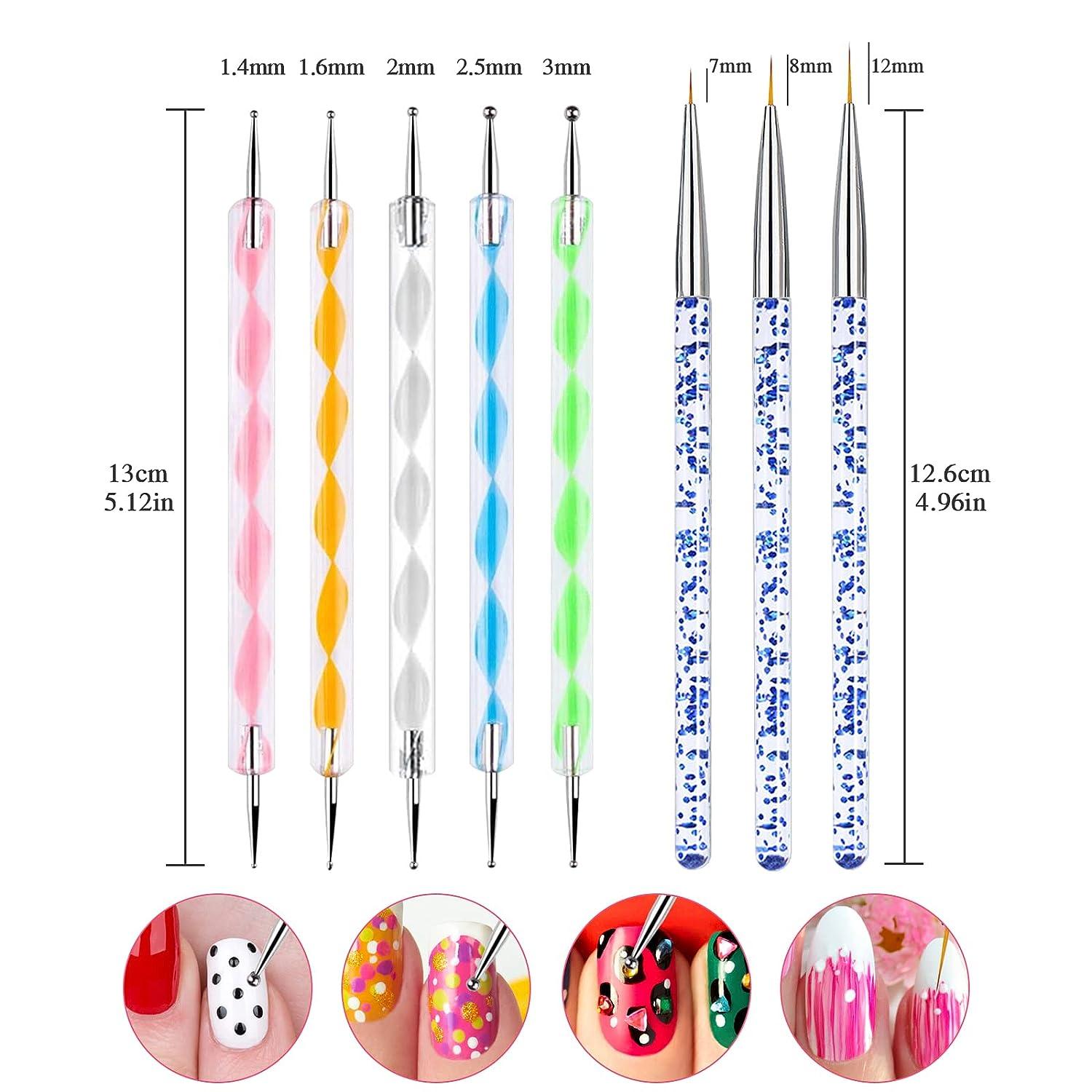 5pcs Set Water Dot Painting Pen Nail Tool Kit Melt Cream Styles Nail  Drawing Dotting Pen DIY 0.8-1.3mm Diameter Nailart Pen 13cm - AliExpress