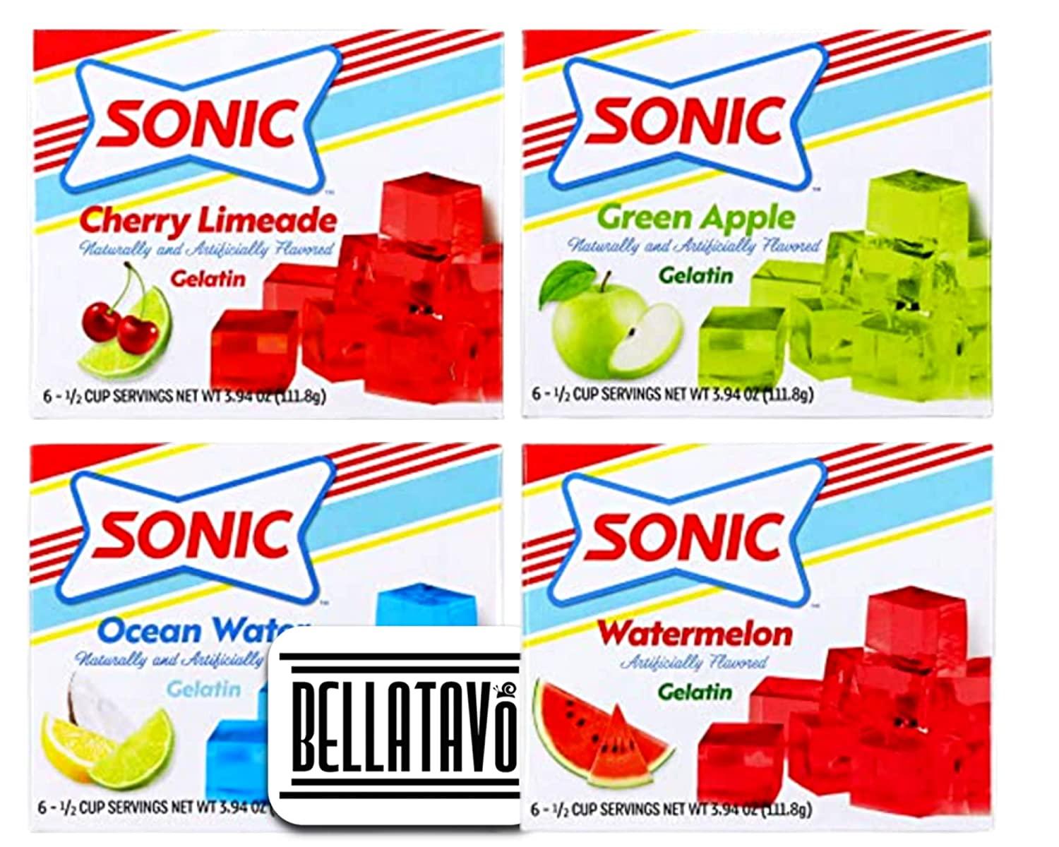 Flavored Gelatin Powdered Packets Variety Pack. Includes 4 Boxes of