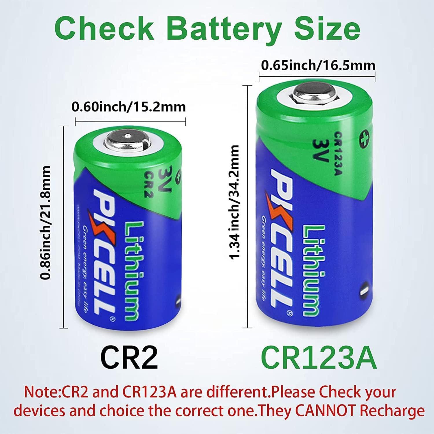 CR123A 3V Lithium Battery 1500mAh 2 Pack, 123 Batteries Lithium, 123A Lithium  Batteries 3 Volt High Power, CR123 for High Intensity Flashlight, Home  Safety, Security Devices 1 Count (Pack of 2)