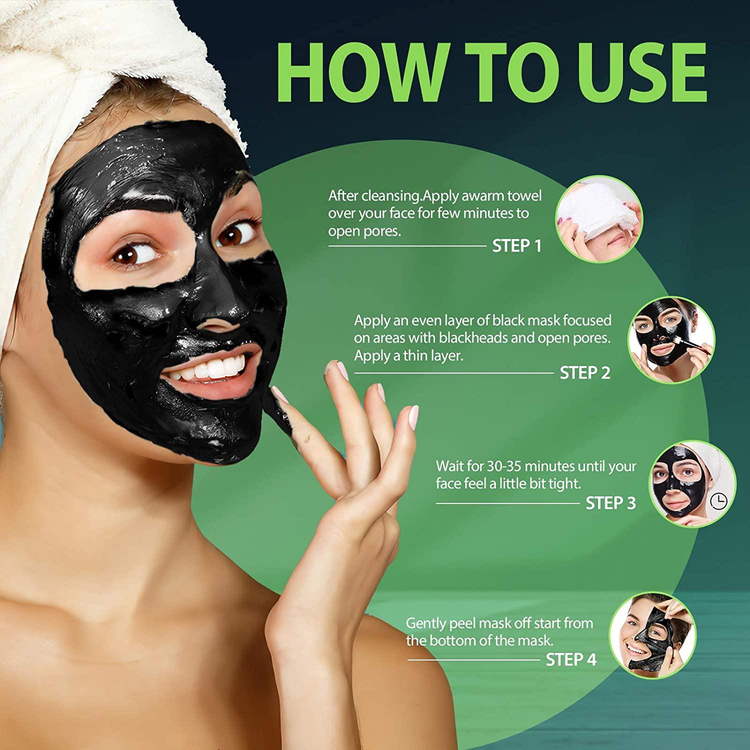 Sociologi Ejeren Psykiatri Meliza Blackhead Remover Mask, Peel Off Facial Mask 2 Packs, Charcoal  Facial Mask,Deep Purifying & Pore Shrinking Black Mask with Brush and  Blackhead Remover Extractor,Blackhead Mask For All Skin Types