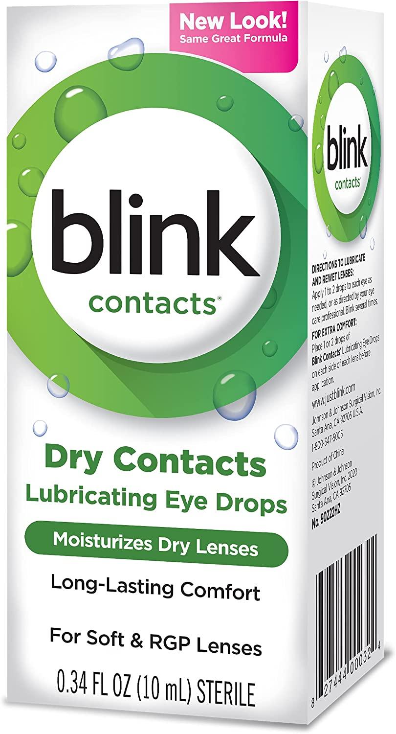 AMO Blink Contact Lubricant Eye Drops for Soft and RGP Lenses, 0.34