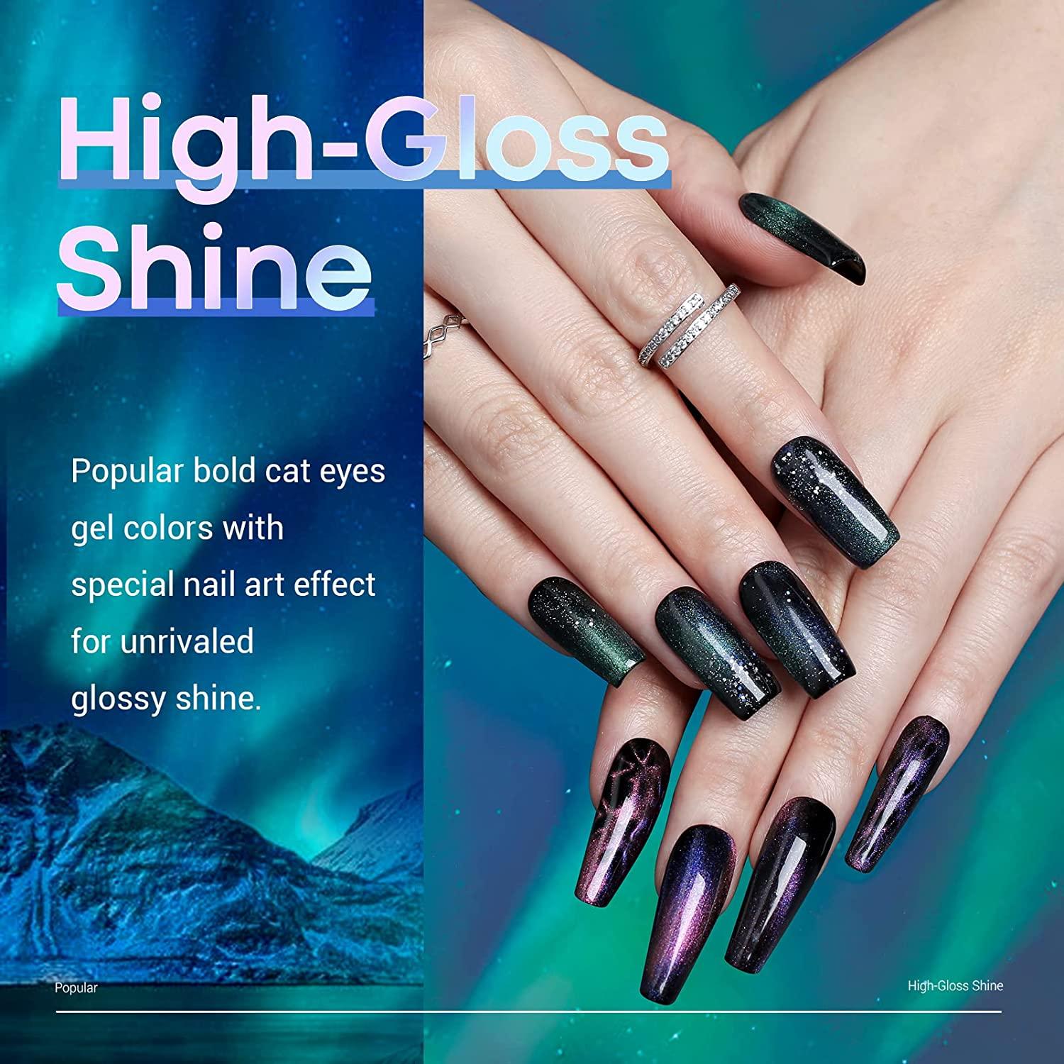 Modelones 25Pcs Gel Nail Polish Kit, Cat Eye Gel Nail Polish Set