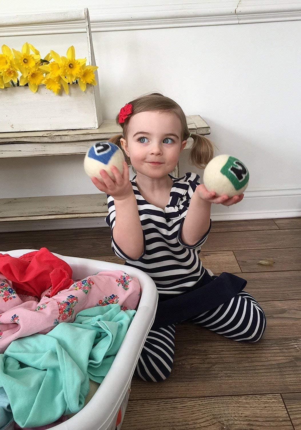 Handmade Wool Dryer Balls Set of Four Made in America Natural and