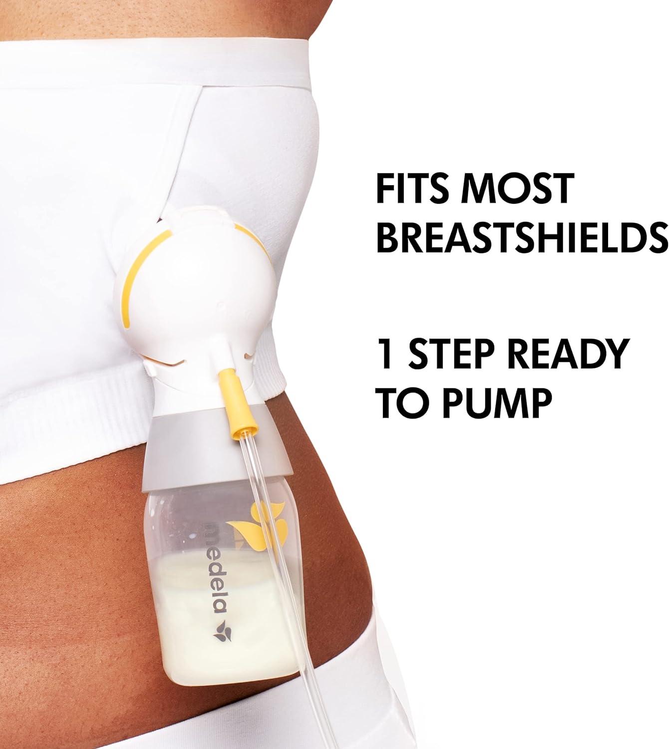 Medela Hands Free Pumping Bustier Easy Expressing Pumping Bra with Adaptive  Stretch White M
