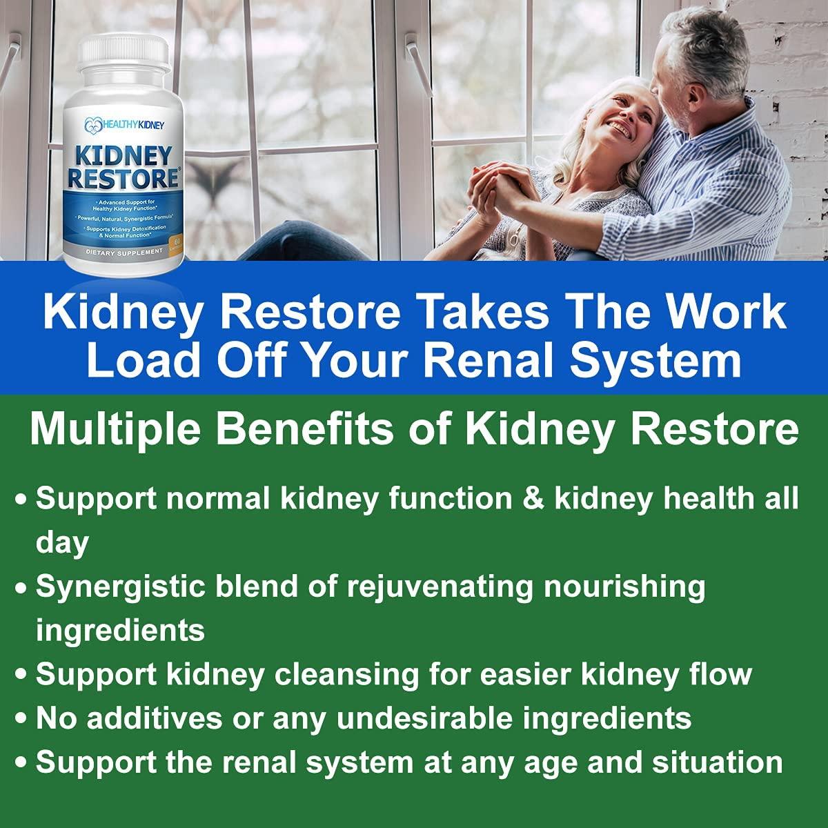 Kidney Restore Kidney Cleanse & Health Supplement for Normal Kidney Function 60 Caps