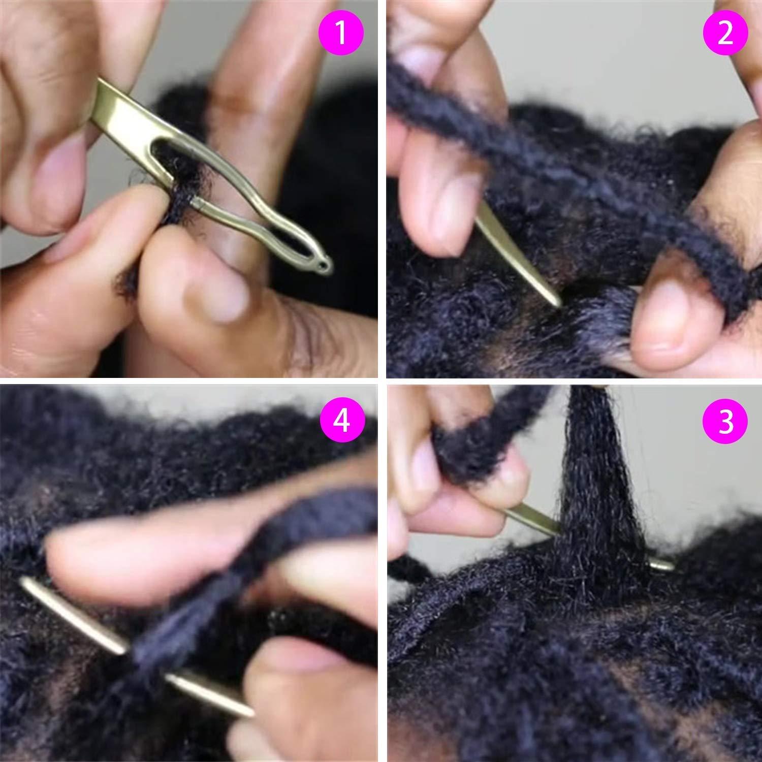 Tool Hair Locking Knitting Dreadlocks Crochet Interlocking Styling Needles  Dreadlock Tools Locs Loc Maintenance Silver 