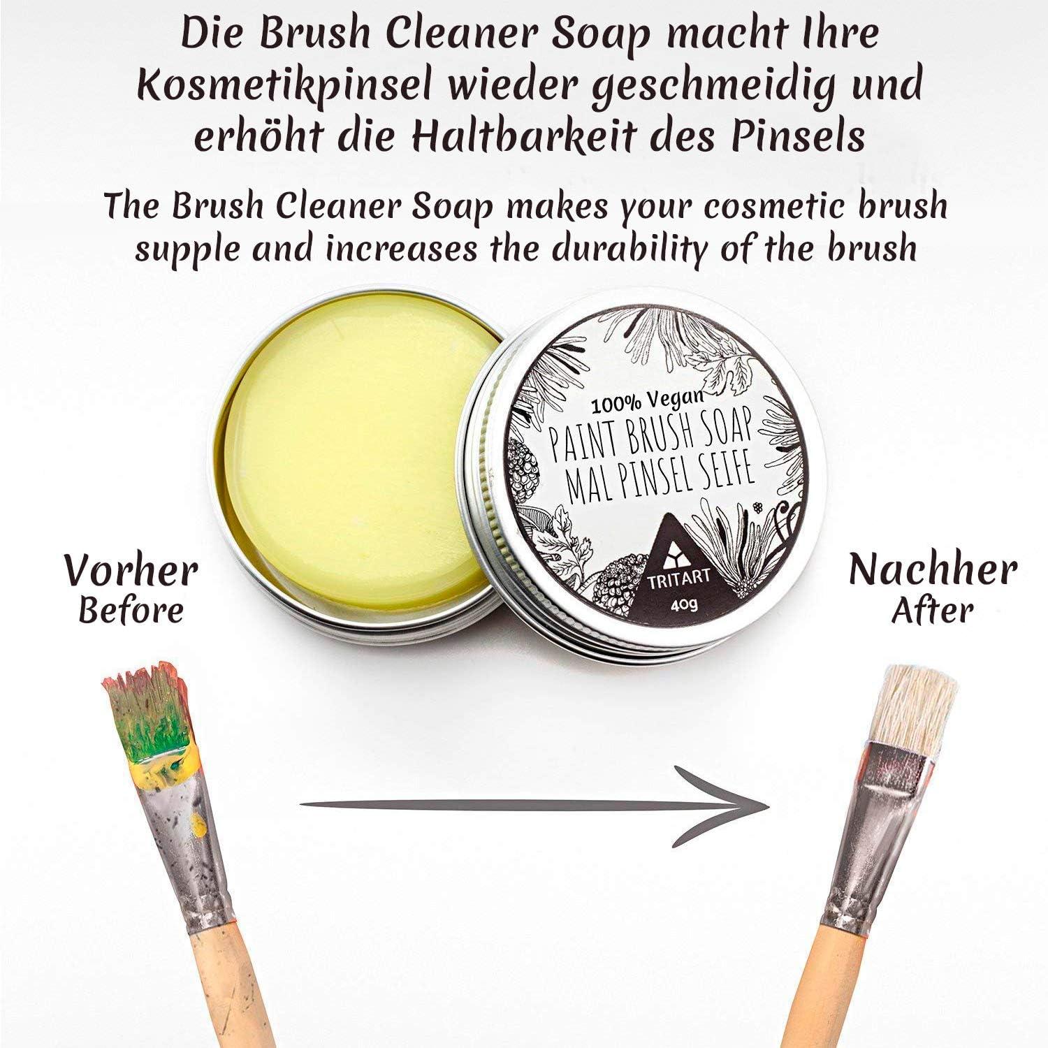 TRITART 100% Vegan Paint Brush Cleaner Soap for Makeup Watercolor