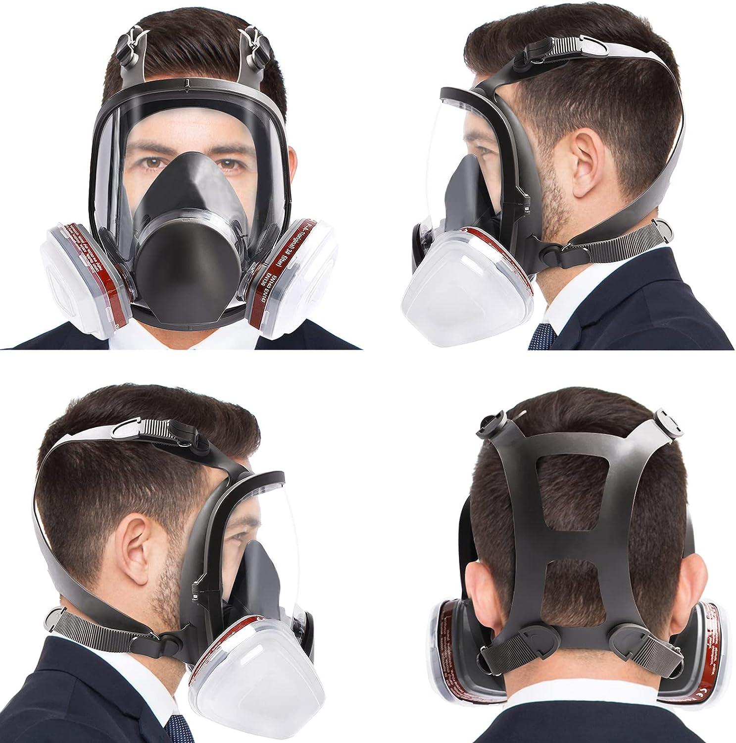 Reusable Full Face Respirator Full Cover 16-In-1 Gas Cover Organic Vapour Respirator Wide Field Of View For Painting, Polishing, Welding And Other Applications - View #13