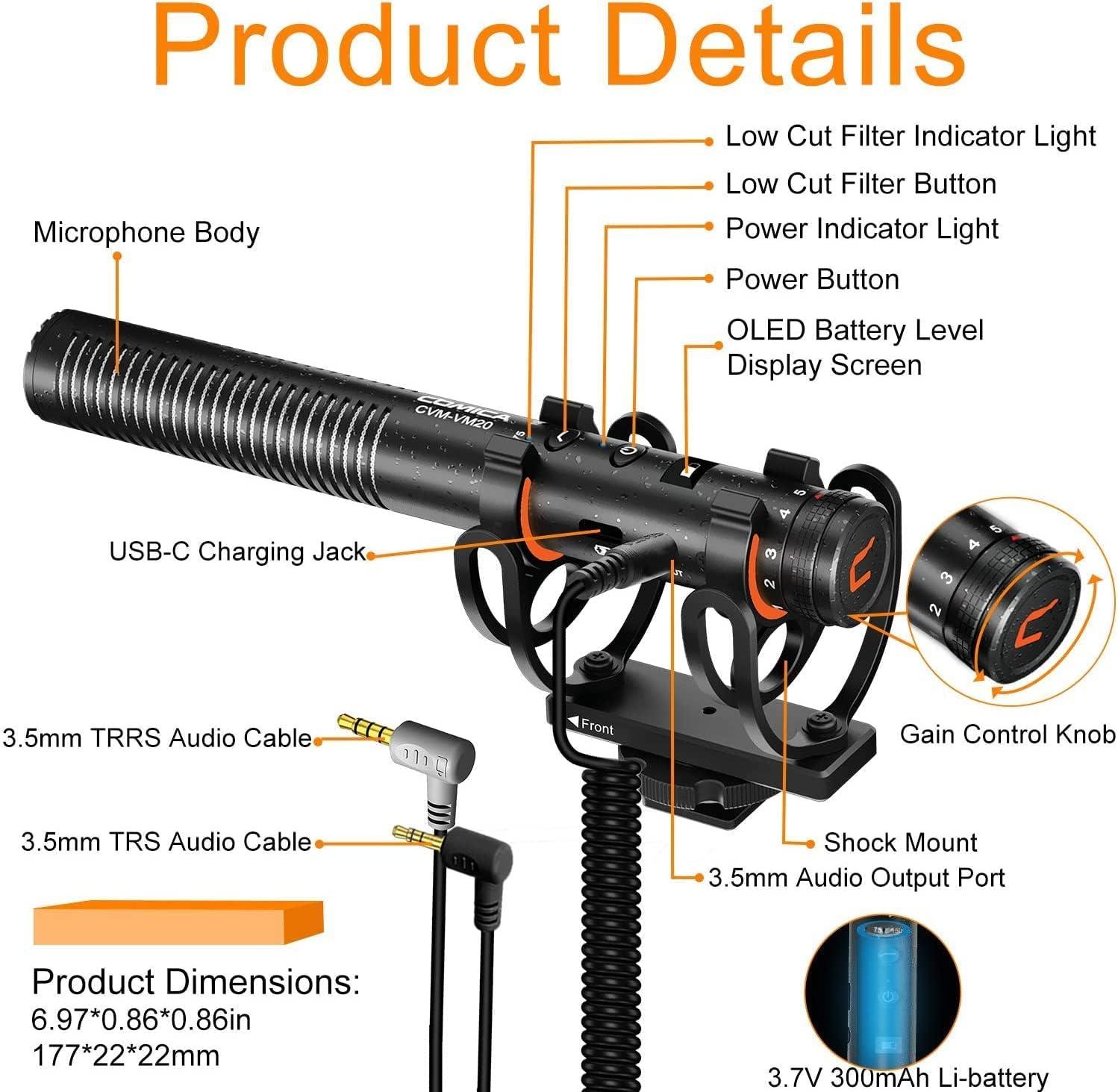 【新品未使用】COMICA VM20 VM20,Multi-Functional Super Cardioid Condenser Shotgun