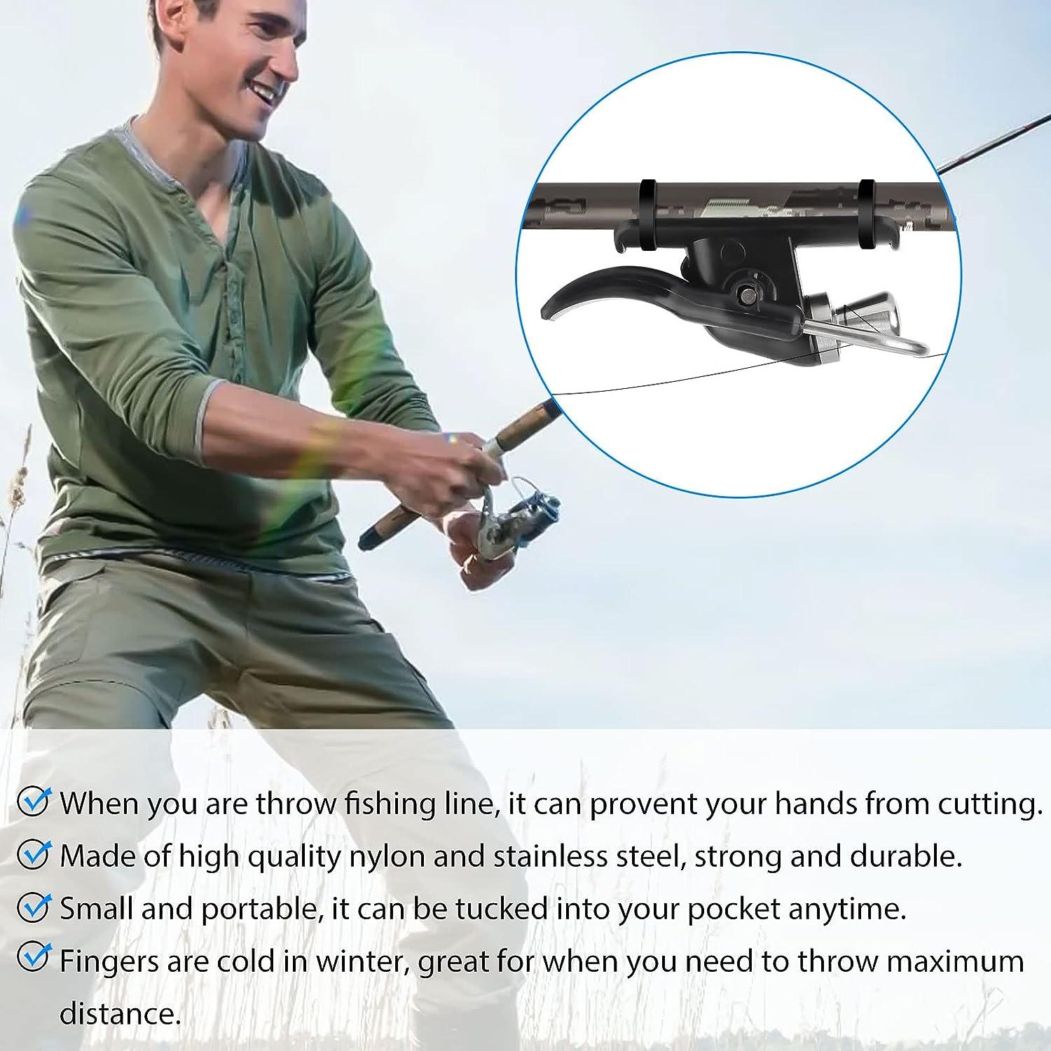 TSV 2 PCS Sea Fishing Casting Trigger, Cannon Surf Fishing Trigger Aid,  Fixed Spool Casting Aid, Marine Fishing Rod Clamp Thumb Button Trigger,  Bionic Finger for Fishing, Security Finger Protector