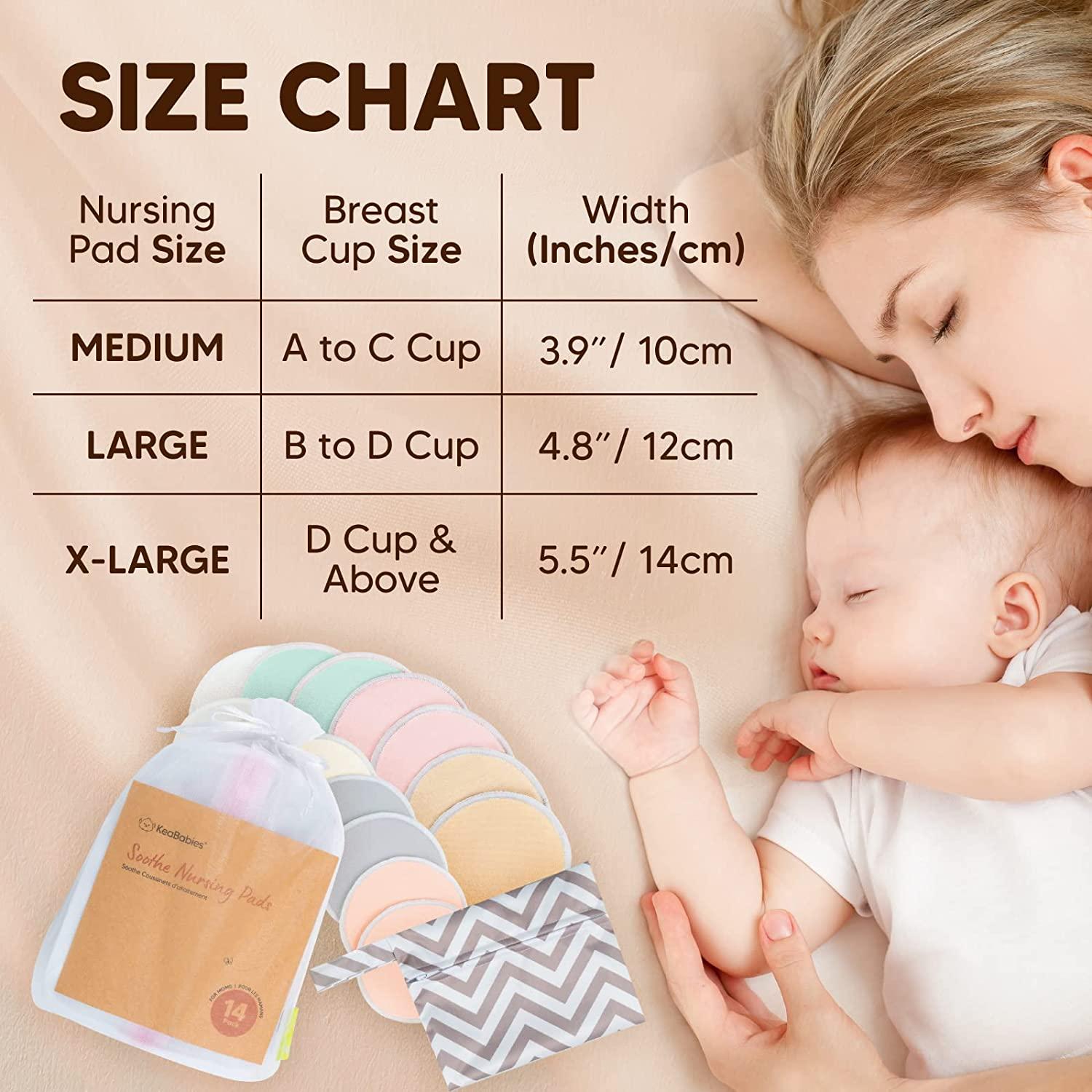 KeaBabies Maternity 8pk Organic Nursing Pads, Washable Breast Pads + Wash  Bag, Reusable Nipple