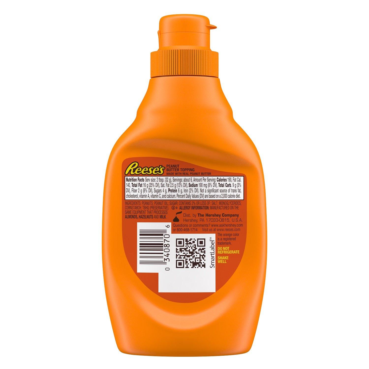 REESE'S Peanut Butter Topping 7oz Delicious Ice Cream Sundae Sauce