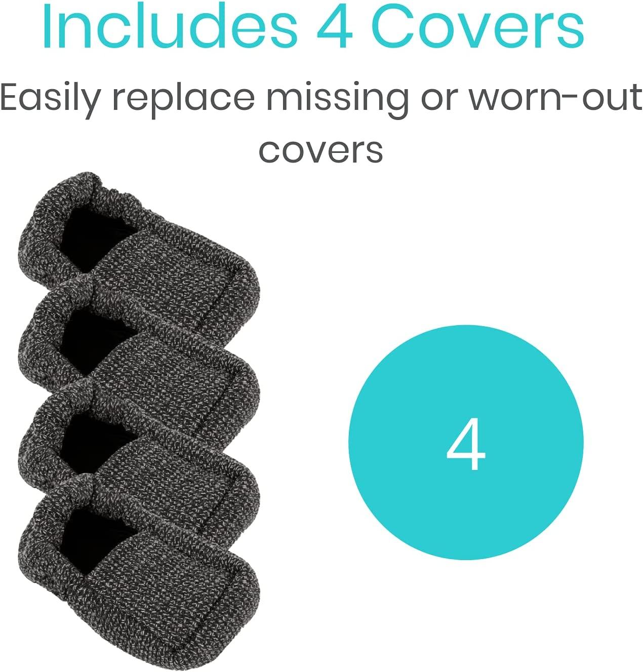 Vive Walker Ski Glide Covers 4 PCS Heavy Duty Removable Padded Caps