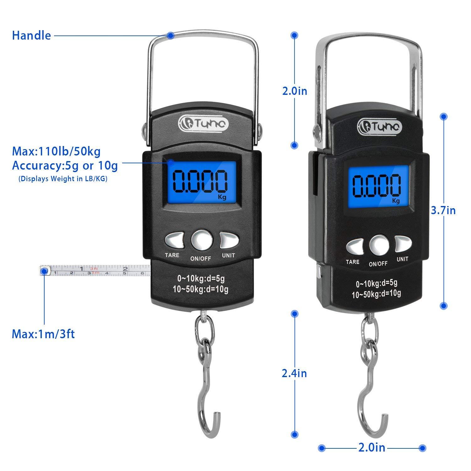 Portable Fishing Scale, Backlit LCD Display Hanging Scale