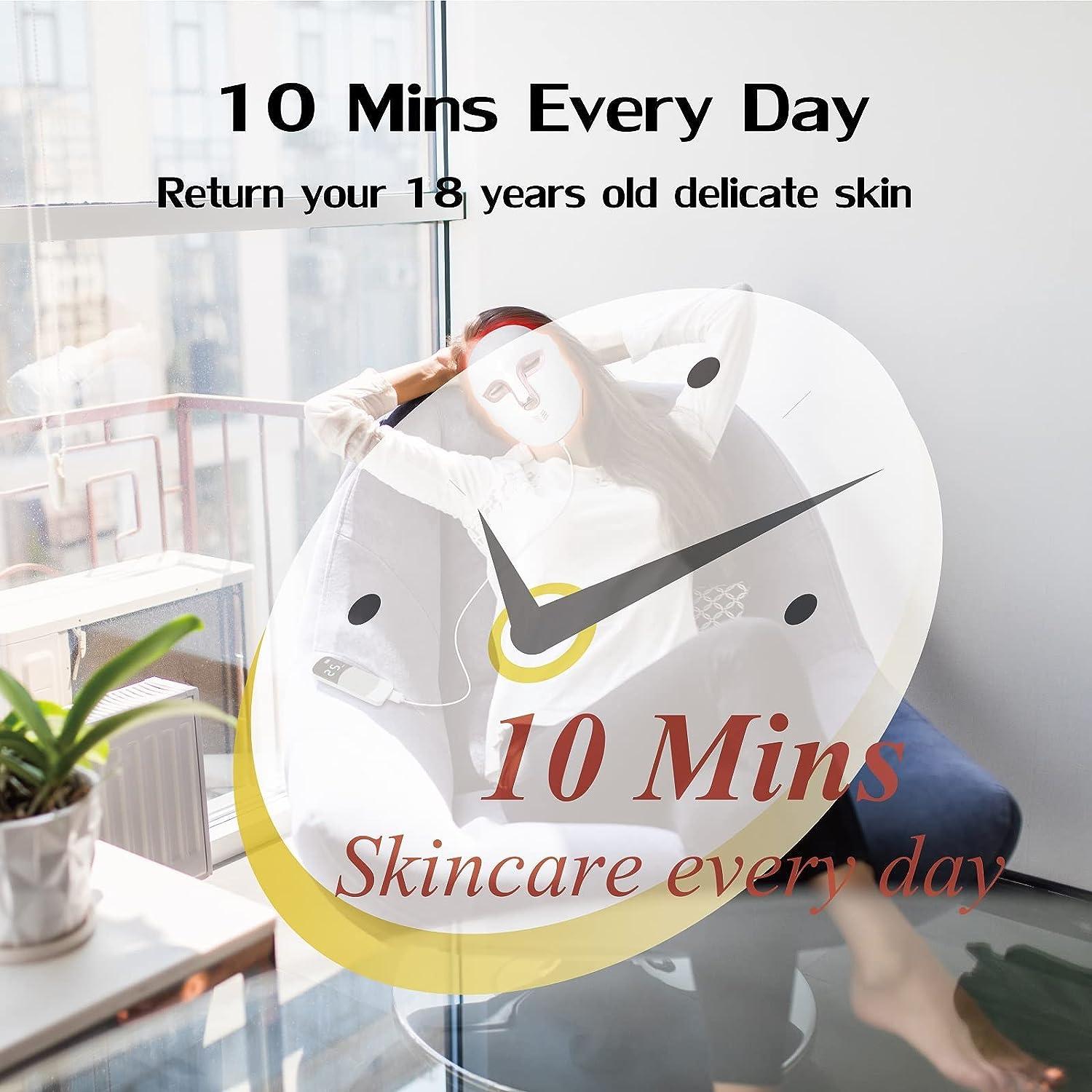 OSITO LED Light Therapy Facial Mask Acne Treatment & AntiAging Red