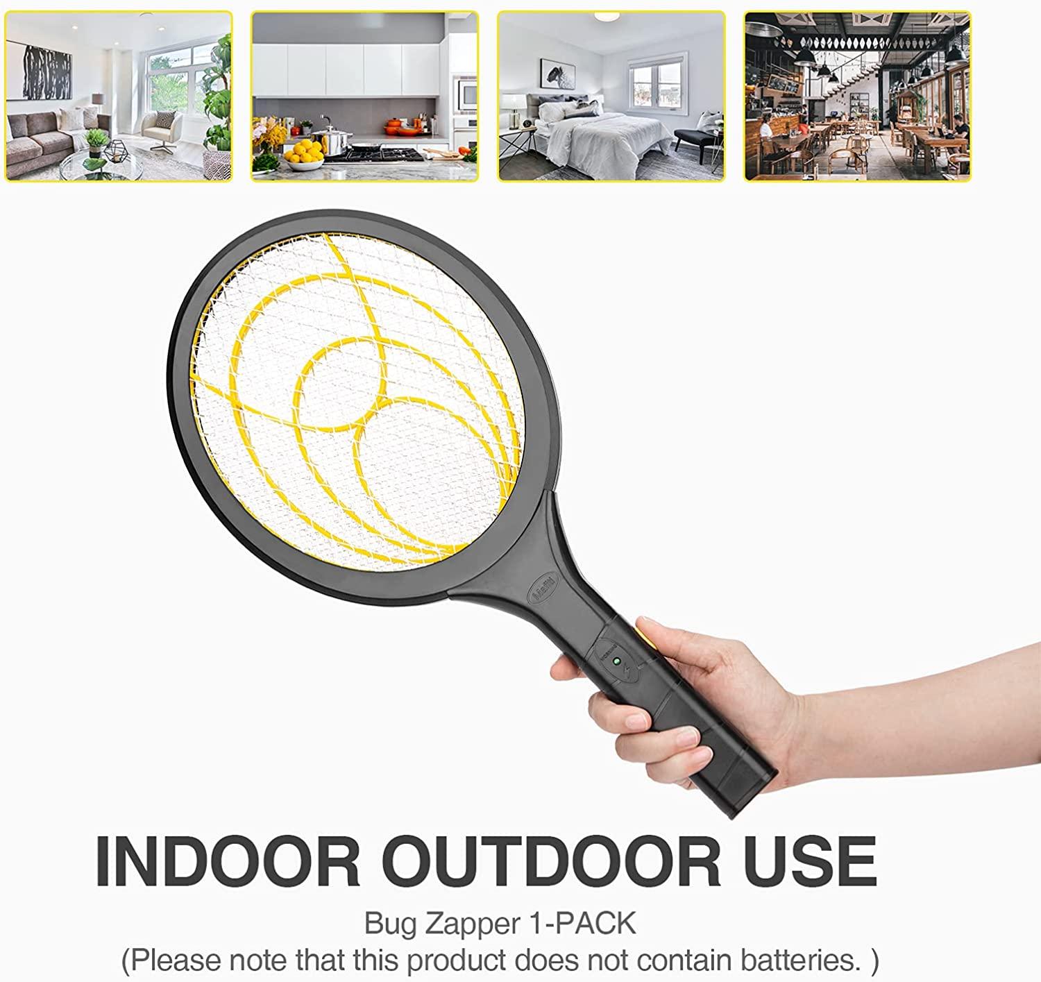 mafiti Electric Fly Swatter Fly Killer Bug Zapper Racket for Indoor and