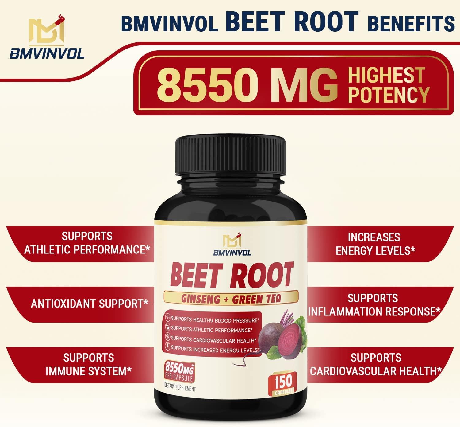 Beet Root Extract Capsules 8550mg 5 Months Supply Heart Health