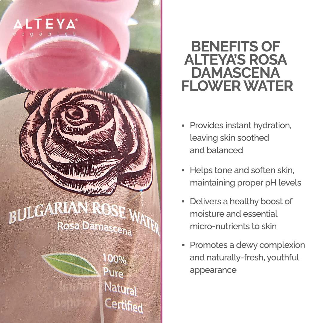 Alteya Organics Rose Water Natural Facial Toner 17 Fl Oz/500mL