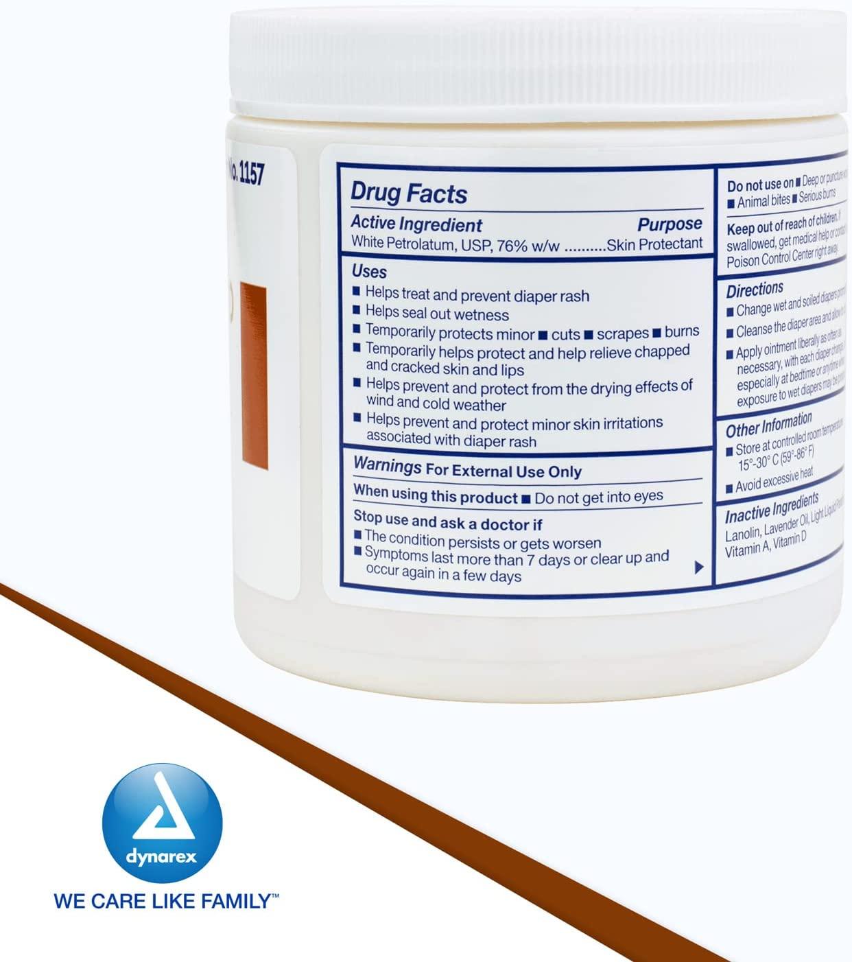 15 oz Jar Dynarex Vitamins A & D Ointment Skin Irritation Treatment