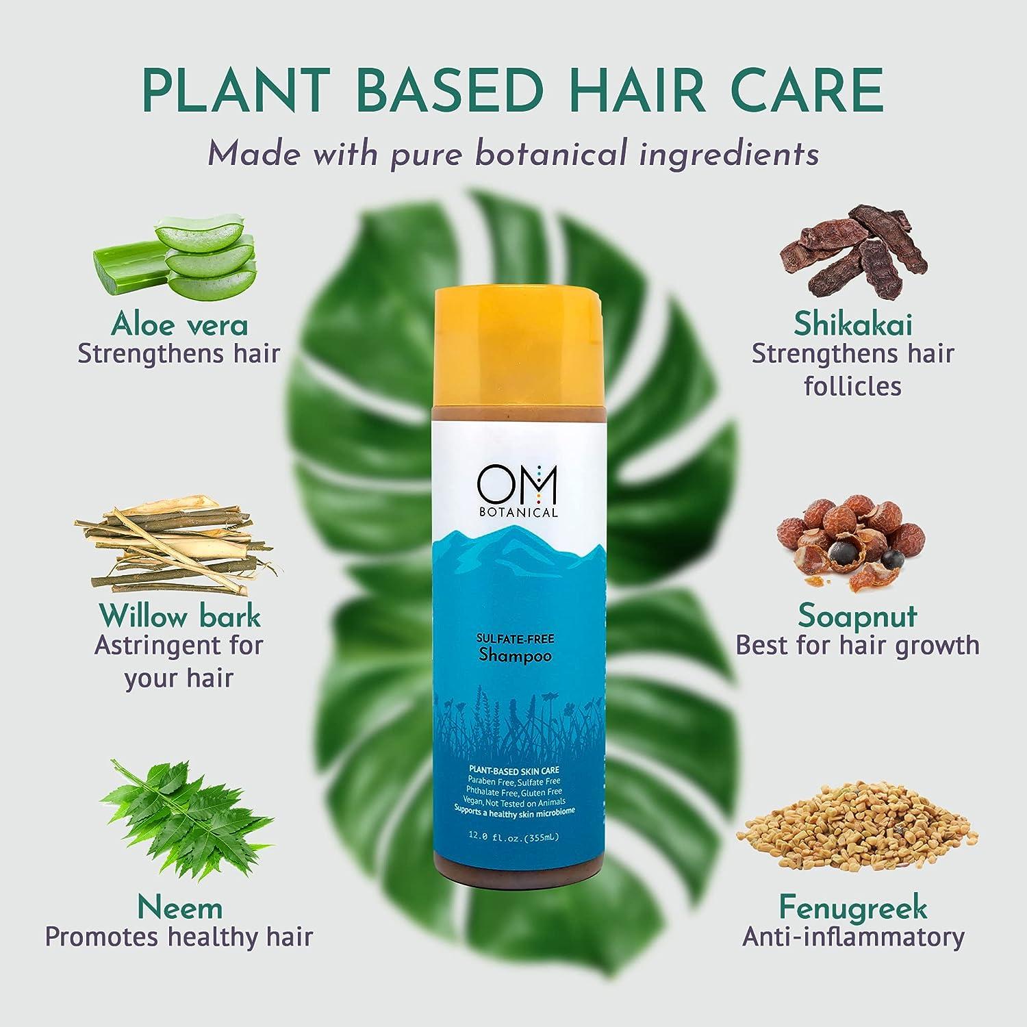 OM Botanical SulfateFree Hair Shampoo LowFoaming Natural Shampoo with