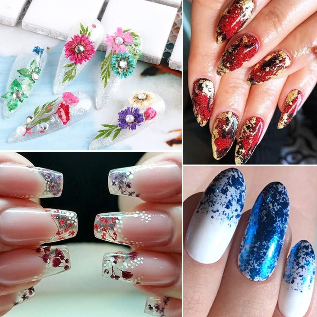 12 Grids Dried Flowers for Nail Art 12 Grids Foil Nail Chip