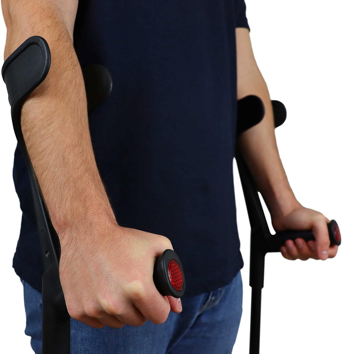 KMINA Forearm Crutches for Adults (x2 Units, Open Cuff), Adult