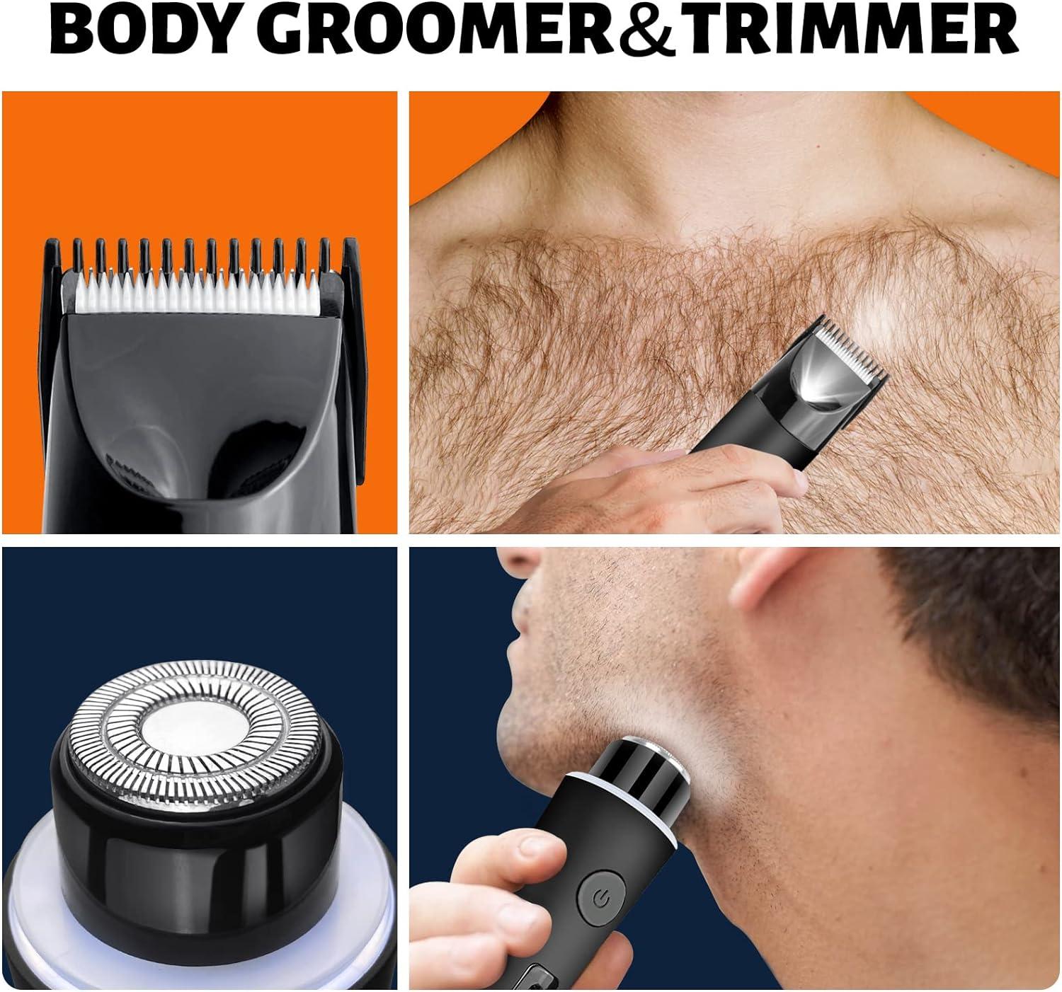 2-in-1 Dual-Sided Electric Pubic Hair Trimmer for Men - IPX7 Waterproof ...