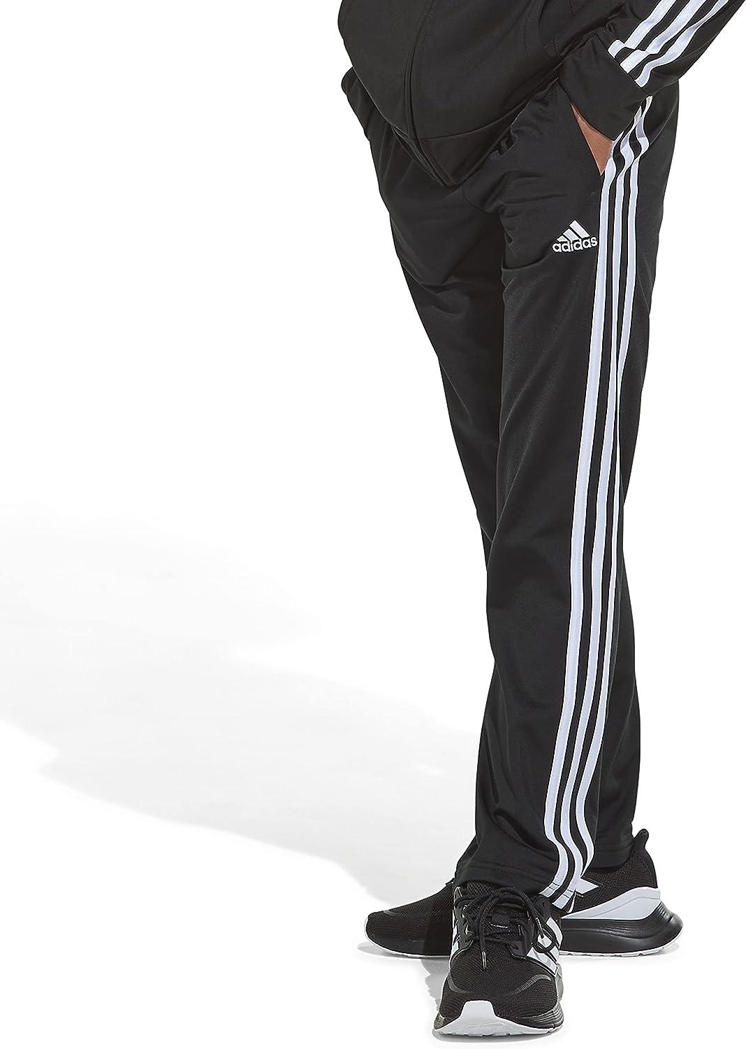 adidas Boys' Plus Size Iconic Tricot Jogger Pants Large Iconic Adi Black
