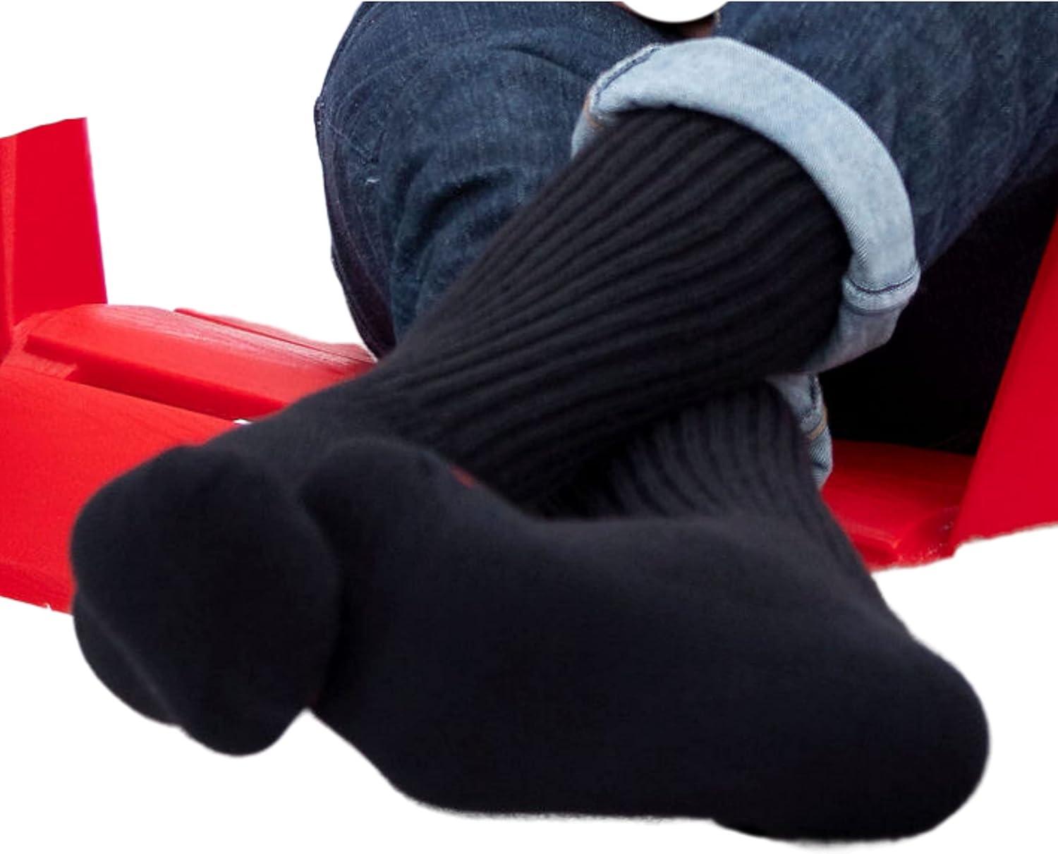 Therapeutic Diabetic Neuropathy Alpaca Socks for Large Calves Mid Calf 5 Colors (Black