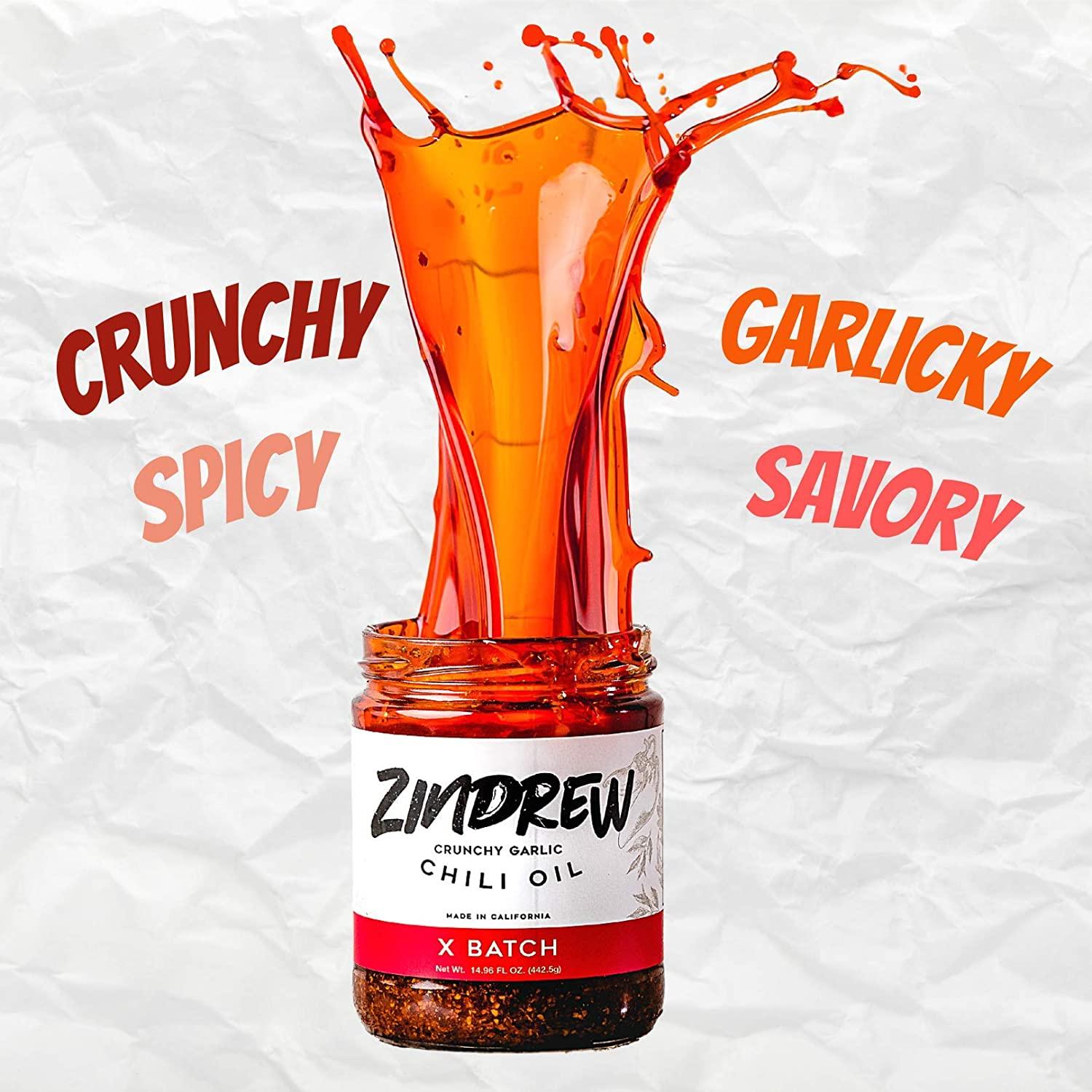 ZINDREW CHILI Crunchy Garlic Chili Oil X BATCH. Premium Spicy Savory