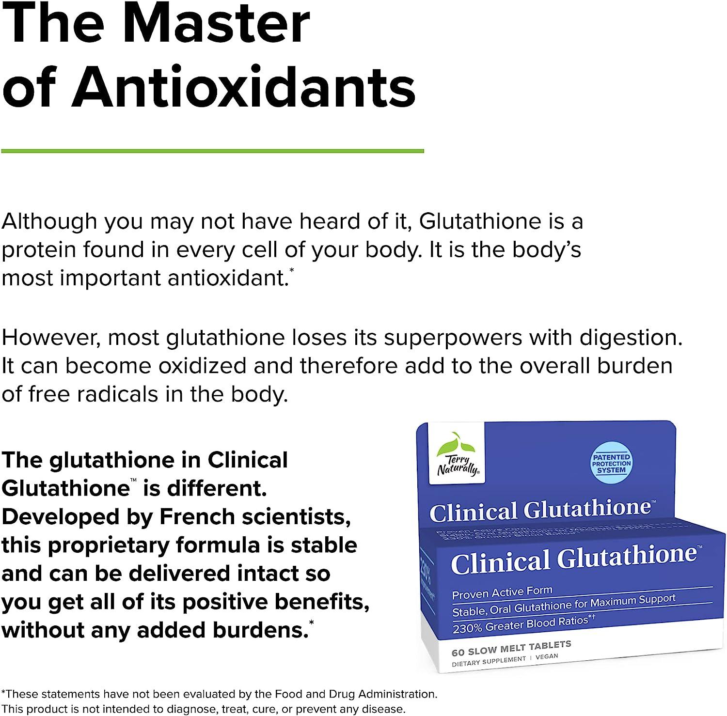 terry naturally clinical glutathione reviews Terry Naturally Clinical Glutathione 60 Slow Melt Tablets | Powerful  Antioxidant Support | Buy Now with Express International Delivery
