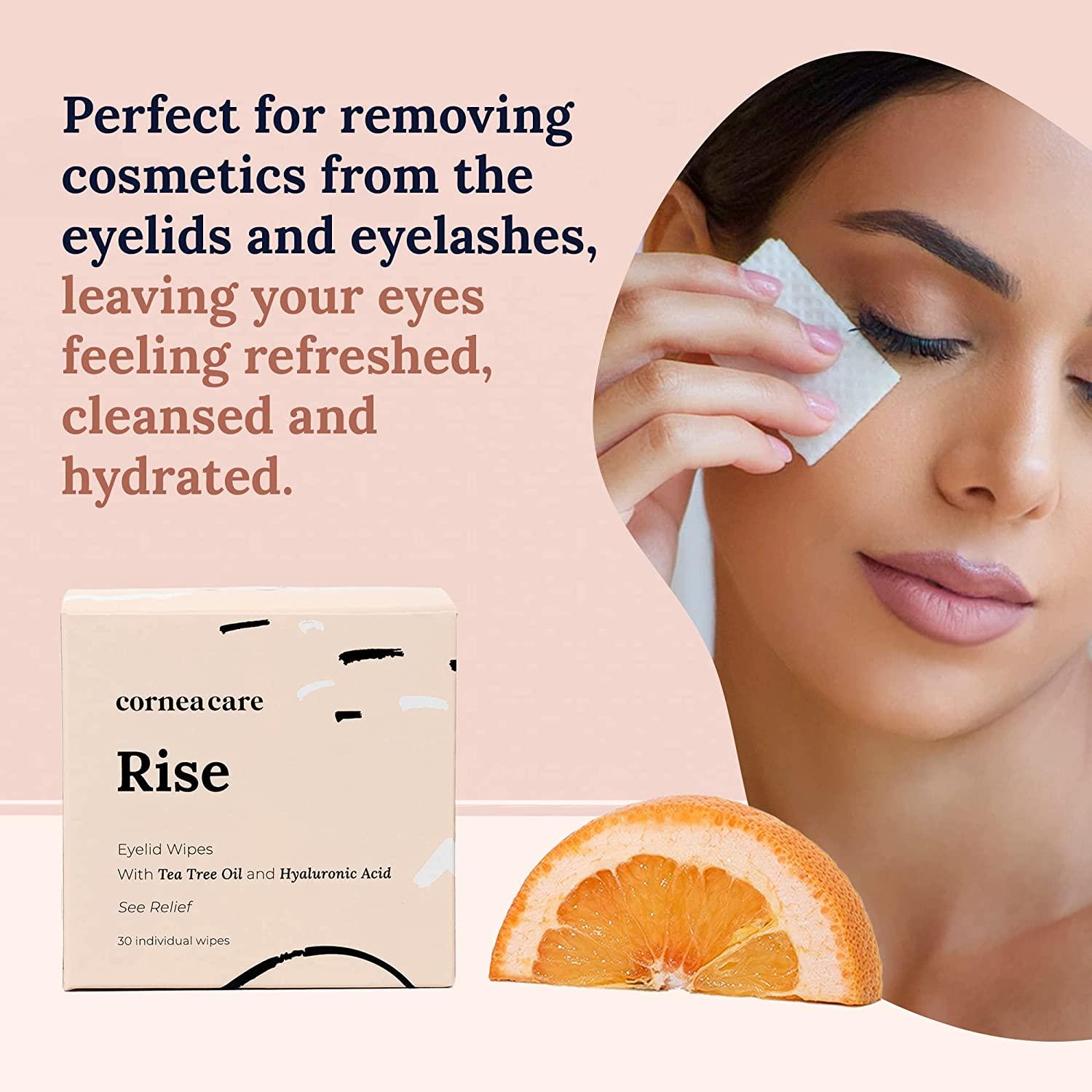 Cornea Care Rise Eyelid Wipes, w/Tea Tree Oil & Hyaluronic Acid