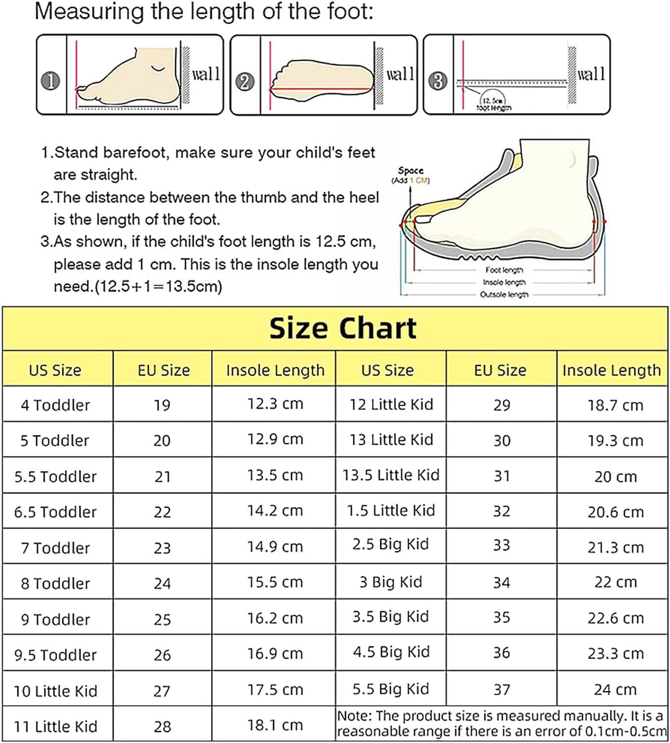 Foot Length Shoe Size Chart Little Kid Measurement Chart Printable