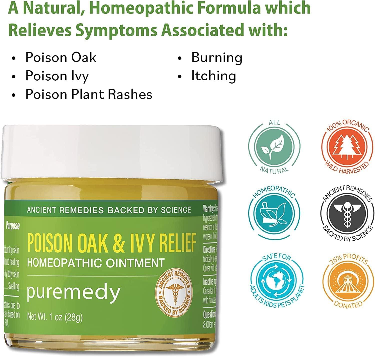 Puremedy Poison Oak & Ivy Relief Treatment Homeopathic Salve Remedy