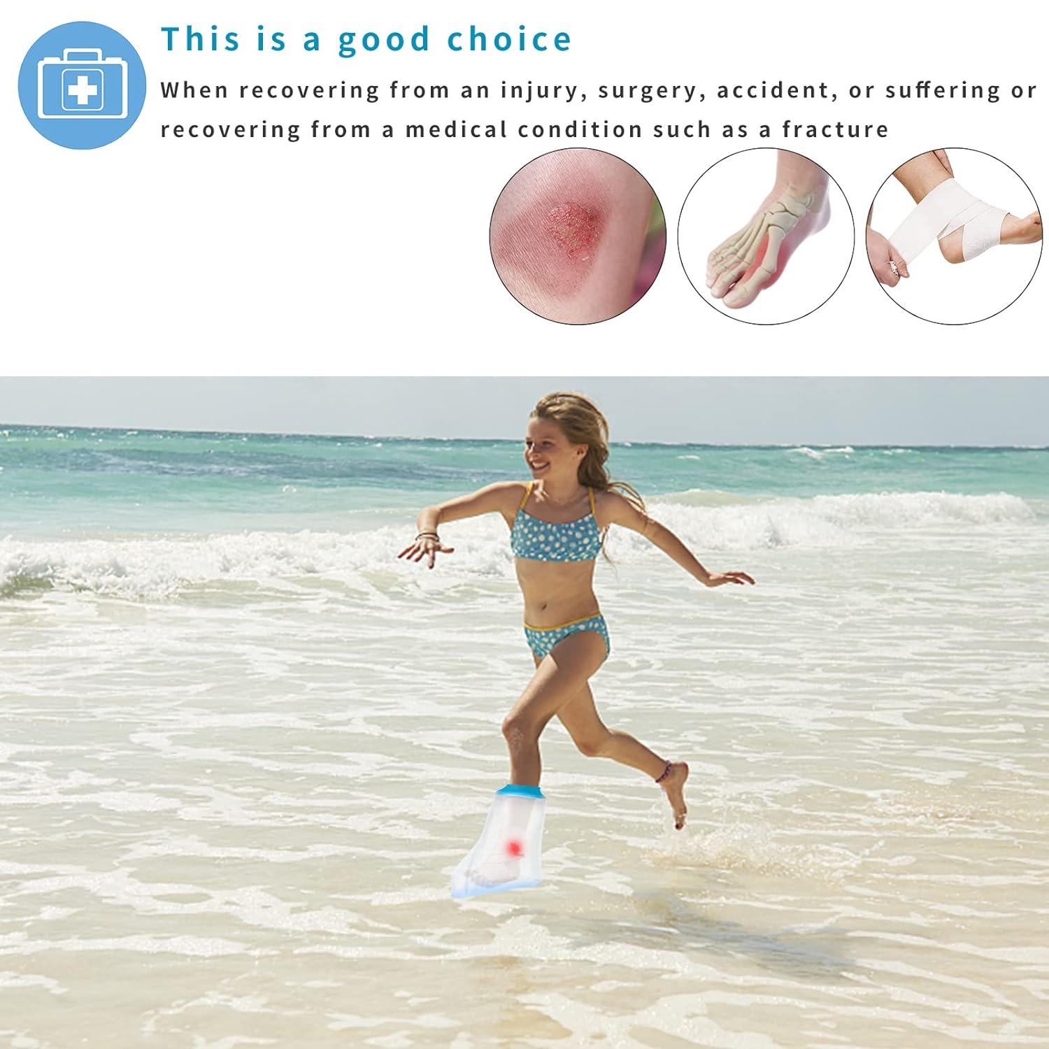 SUPERNIGHT Child Waterproof Half Leg Cast Cover - Reusable Watertight Protector For Teenager's Dressings, Injuries, Wound Burns - Anti-Slip Design - Kids Cast Bag | Buy Now With Express International Delivery - View #2