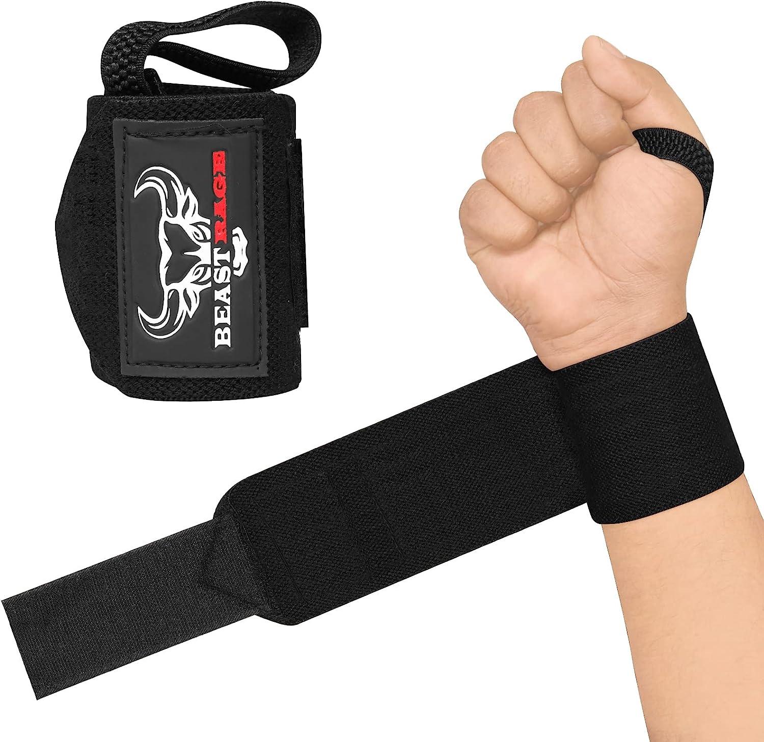 BEAST RAGE Wrist Wraps Training Fitness Sports Cotton Bandages Support