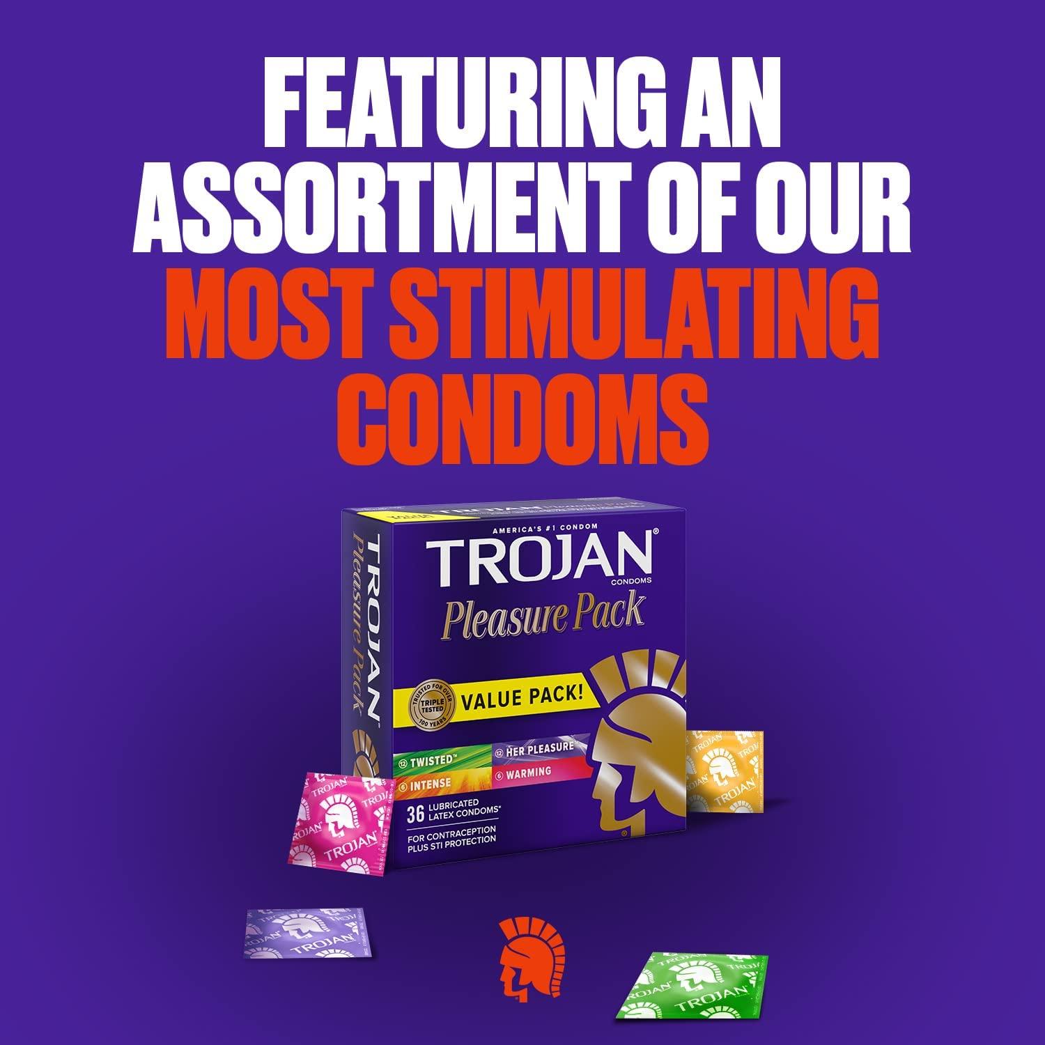 Trojan Pleasure Variety Pack Condoms 36 Count (Pack of 1)